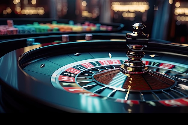 Free photo casino roulette wheel close up ai generative