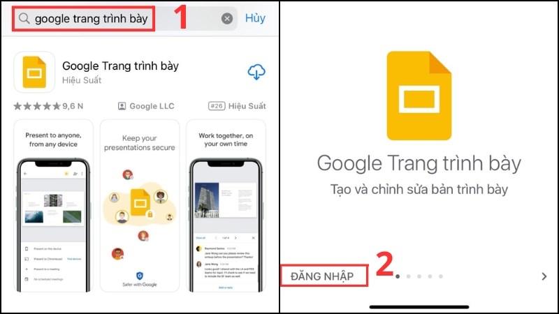 Tải và đăng nhập Google Trang Trình bày