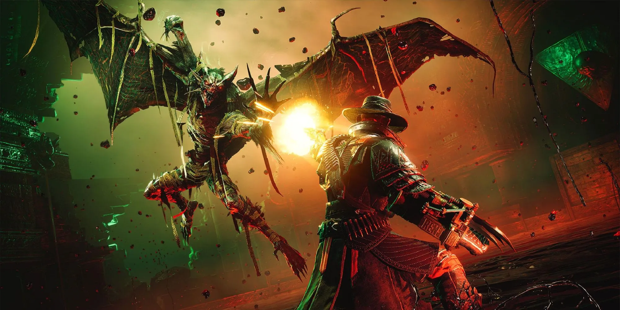 Ảnh chụp màn hình trong game Evil West với cảnh chiến đấu miền Tây hoang dã