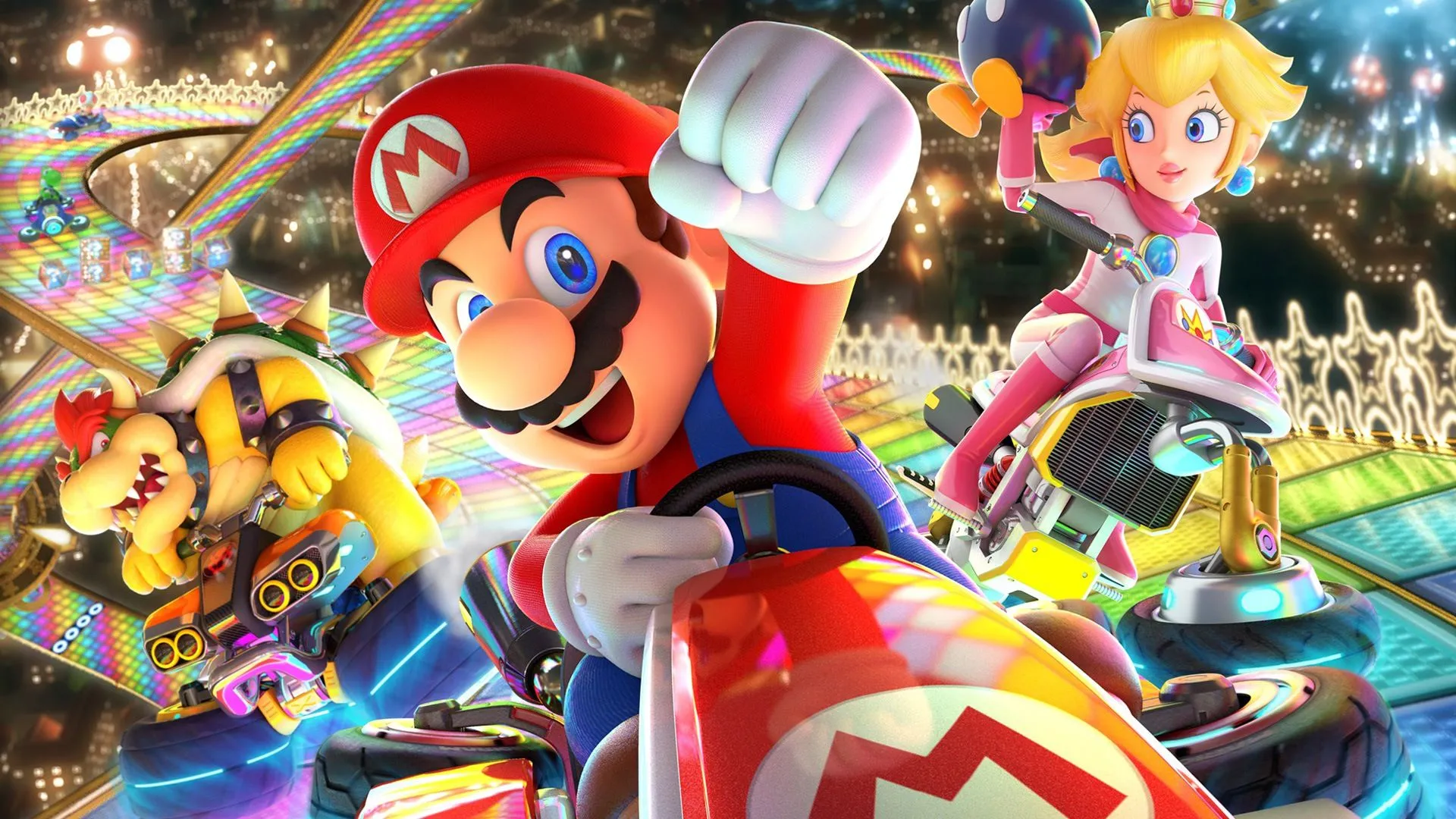 Ảnh gameplay Mario Kart 8 Deluxe, một tựa game phổ biến trên Nintendo Switch