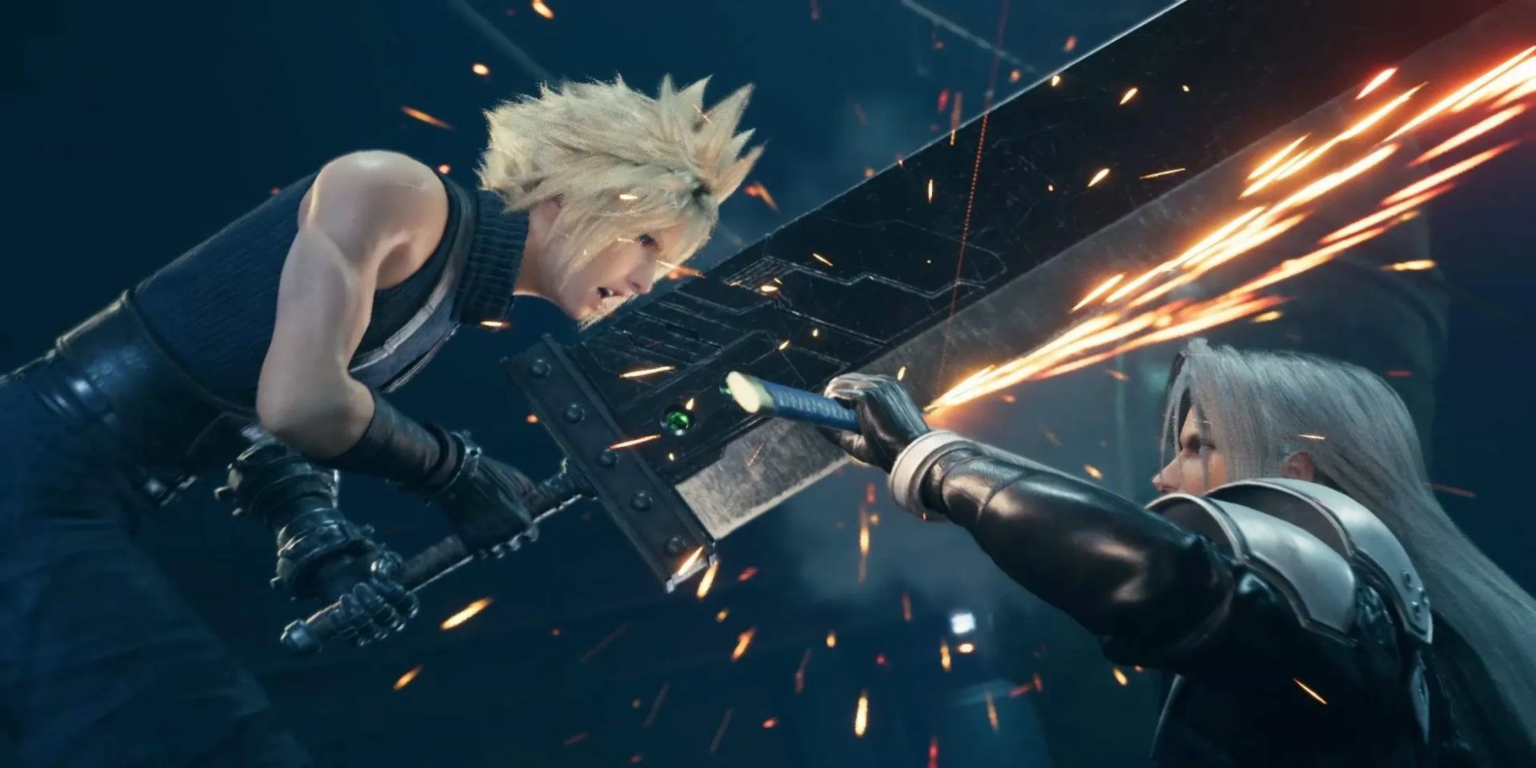 Ảnh nghệ thuật nhân vật Cloud Strife và Sephiroth từ Final Fantasy 7 Remake