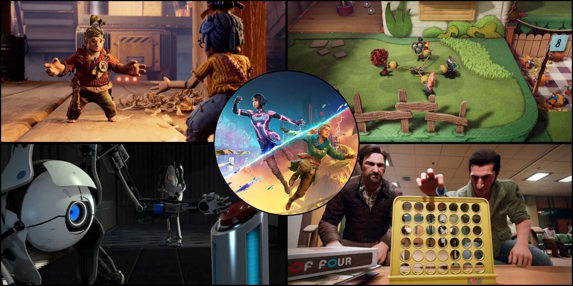 Ảnh thiết kế chưa có tiêu đề, gợi ý các game tương tự Split Fiction, có thể liên quan đến game co-op hoặc game đòi hỏi sự phối hợp.