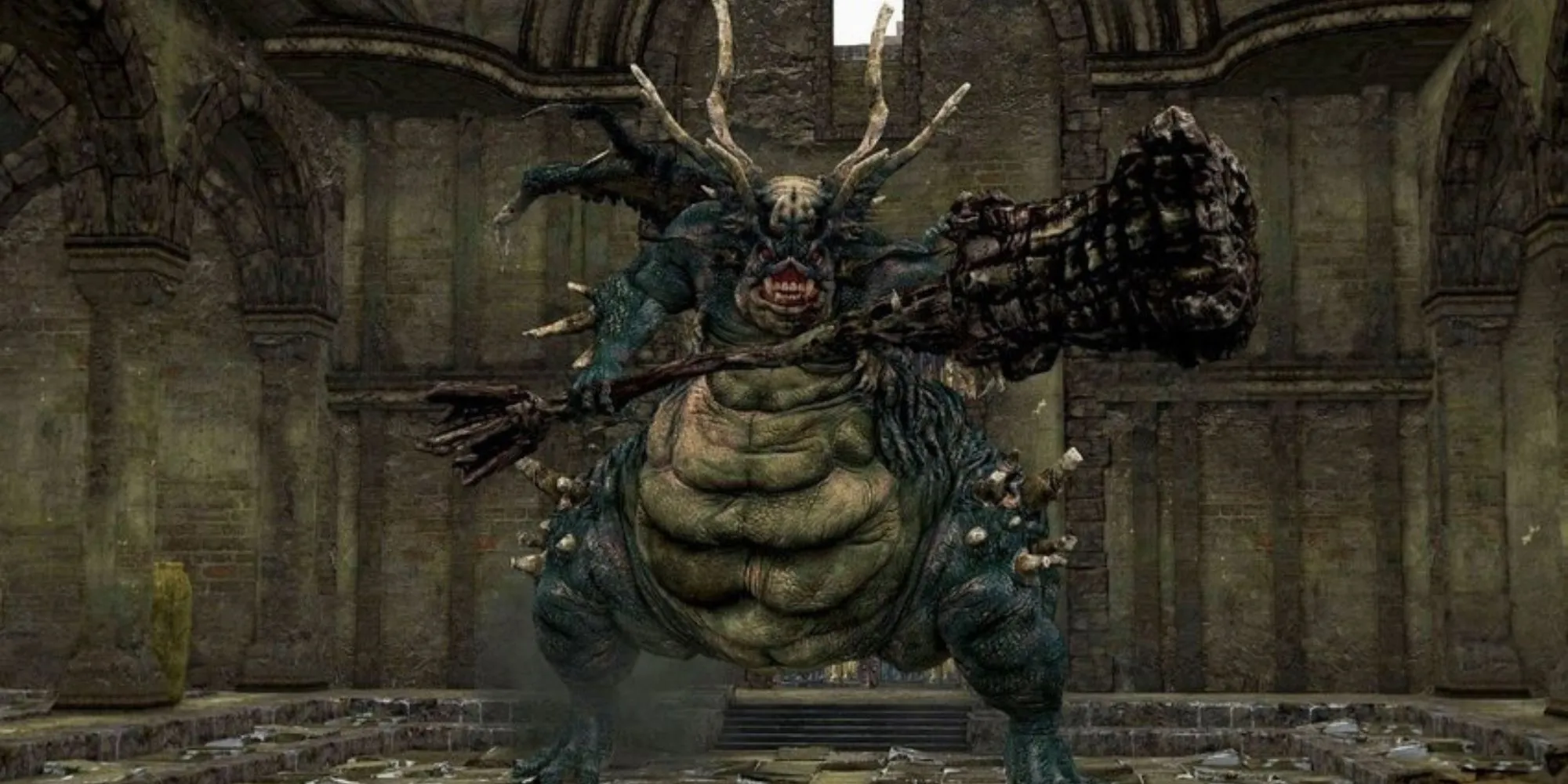 Asylum Demon trong Dark Souls 1 với chiếc búa khổng lồ