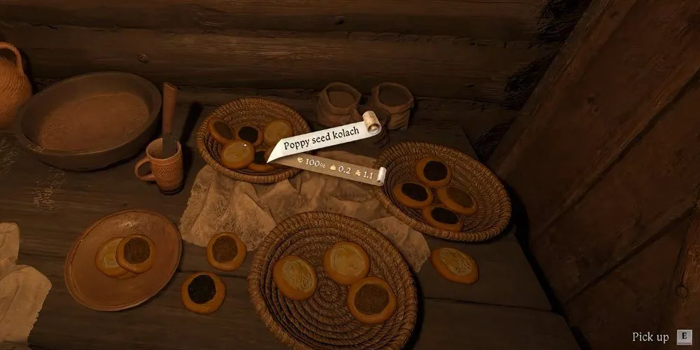 Bánh kolach hạt anh túc chứa nhẫn của Bohuska trong nhiệm vụ All's Fair Kingdom Come Deliverance 2