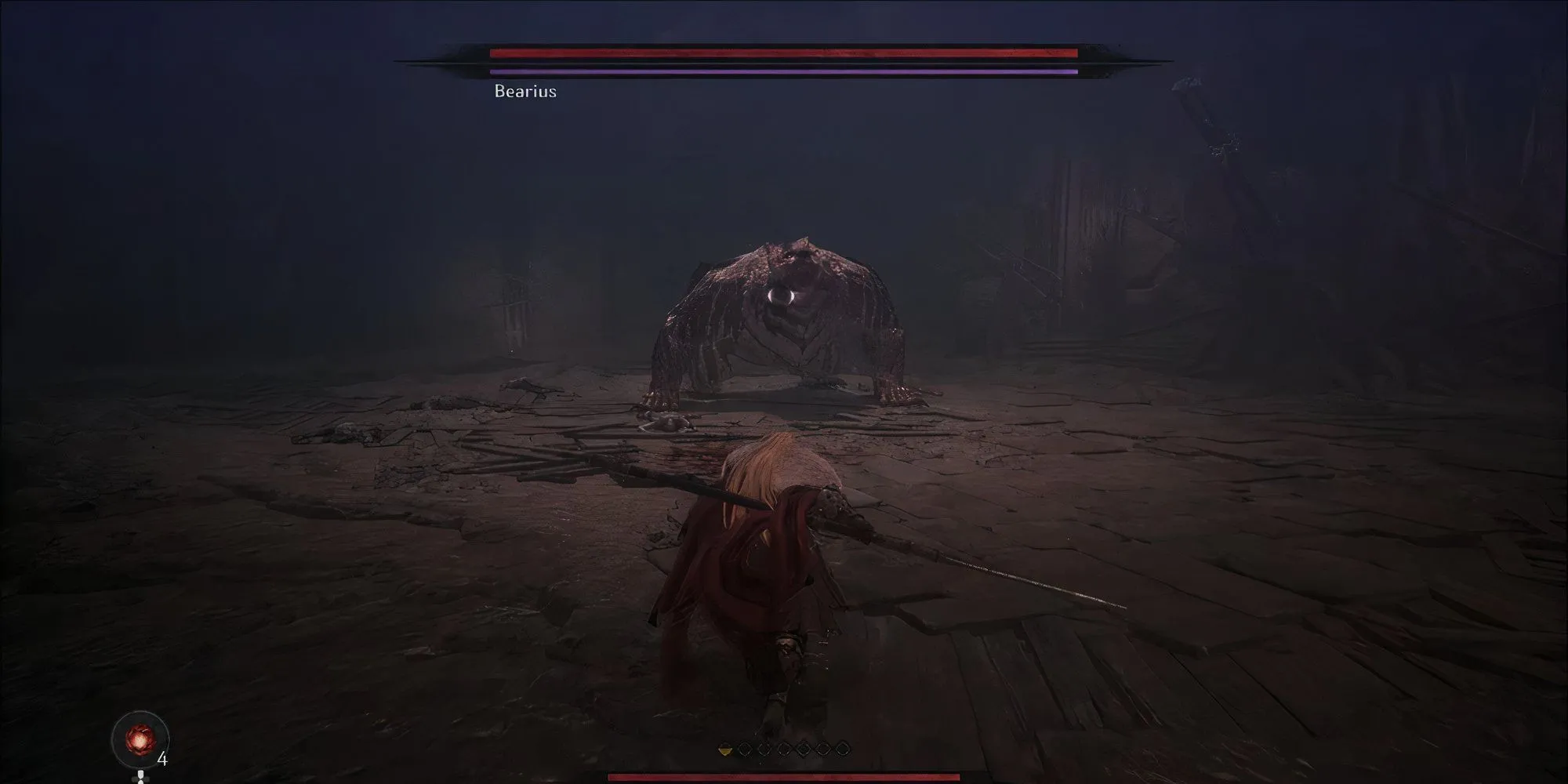 Boss Bearius, con gấu khổng lồ trong Hang Nhện, kẻ giữ Búa của Thợ Rèn trong The First Berserker Khazan.