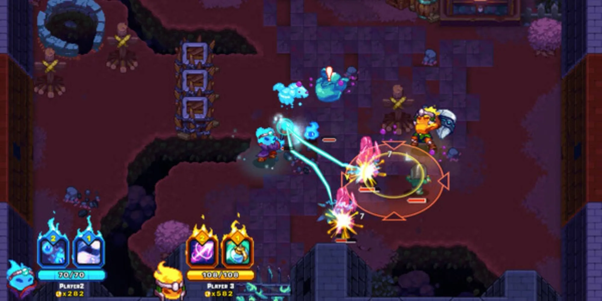 Các hiệp sĩ Ember Knights cùng nhau chiến đấu chống lại quái vật trong hầm ngục