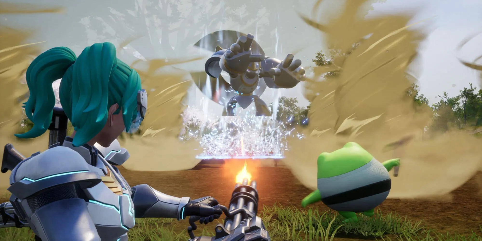 Cận cảnh gameplay Palworld với nhân vật người chơi và các Pals, minh họa thế giới game.