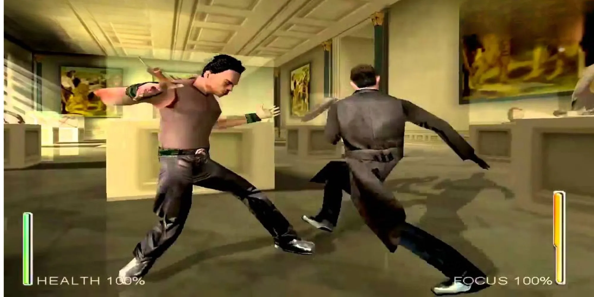 Cảnh chiến đấu trong game Enter The Matrix trên nền tảng PS2