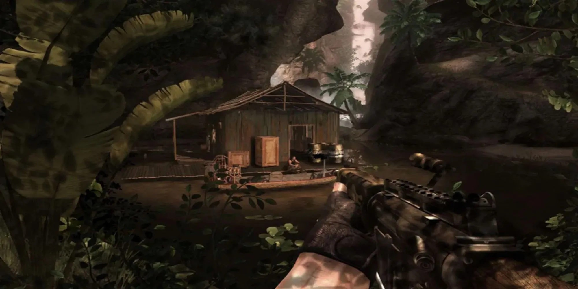 Cảnh chiến đấu trong môi trường rừng rậm của game Far Cry 2 trên PS3