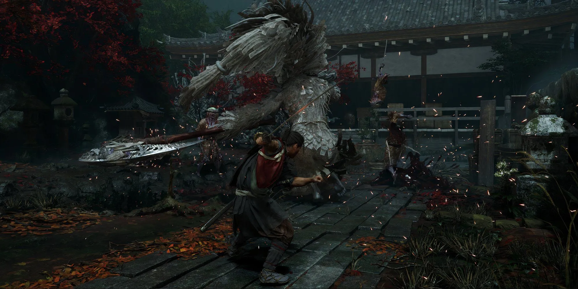 Cảnh chiến đấu trong Onimusha Way of the Sword thể hiện cơ chế gameplay kiếm thuật đặc trưng