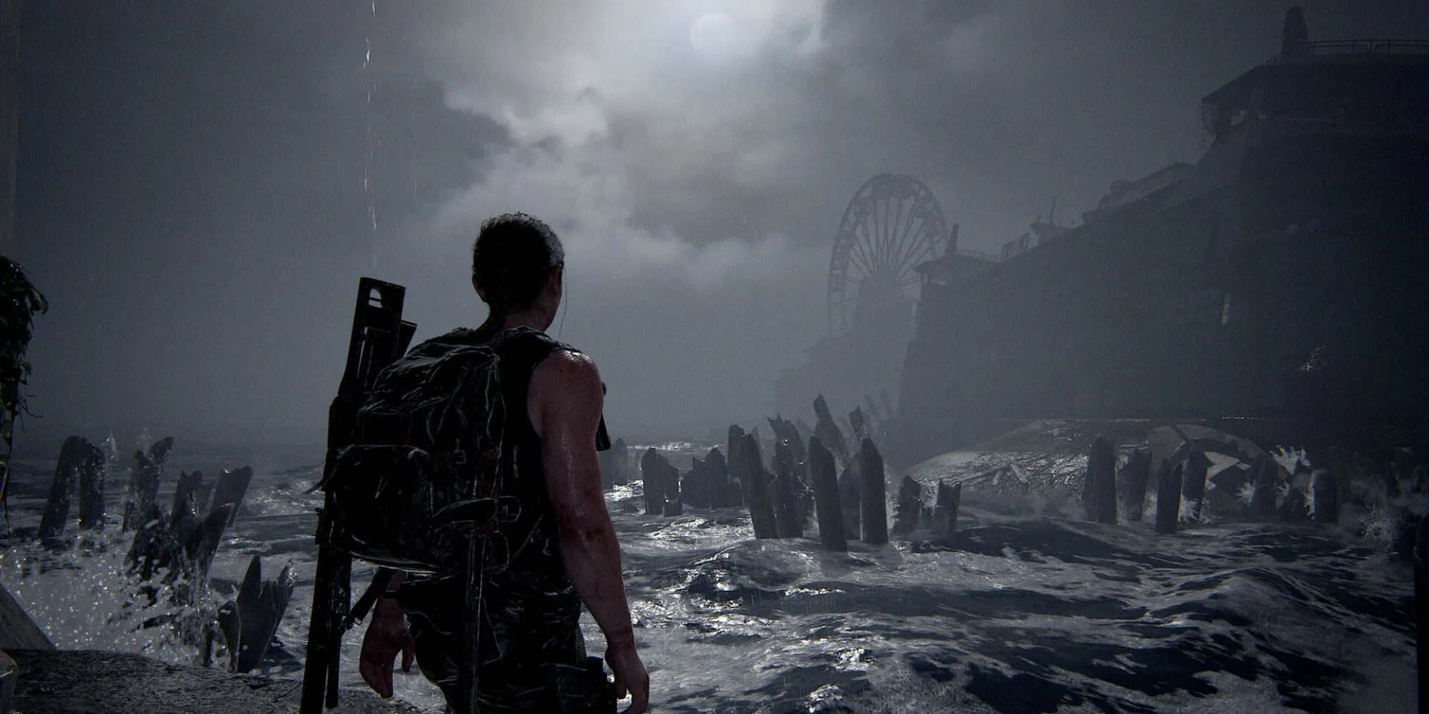Cảnh game chân thực trong The Last of Us Part 2 Remastered, nổi bật với cách kể chuyện liền mạch như phim.