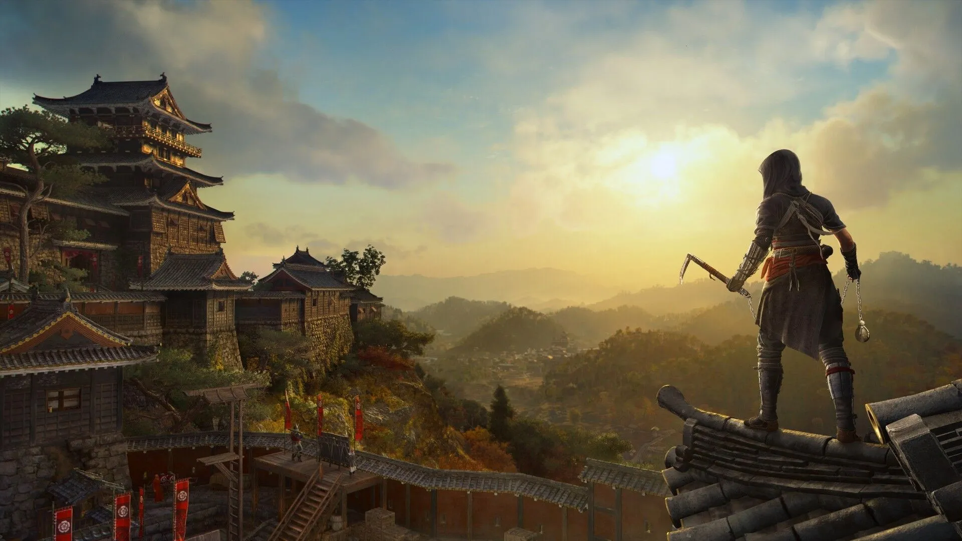 Cảnh quan thiên nhiên hùng vĩ trong thế giới Assassin's Creed Shadows.