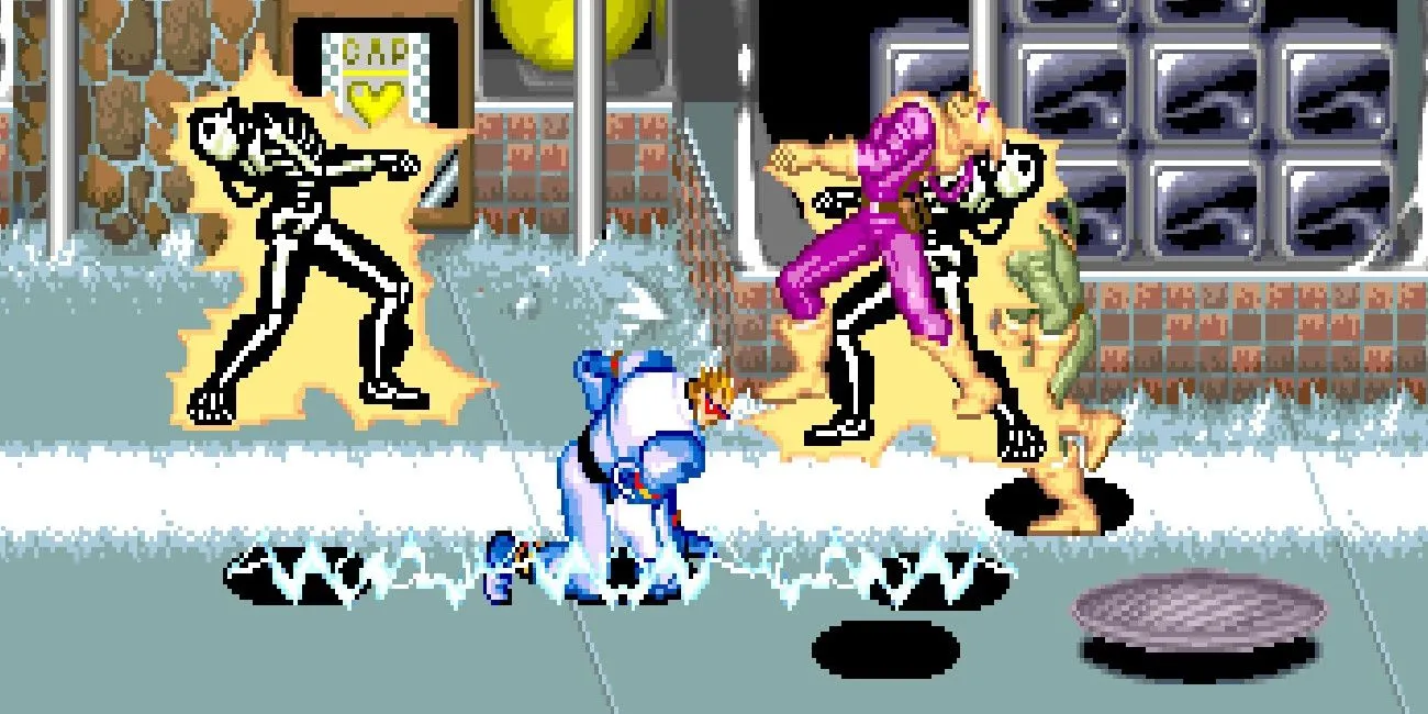 Captain Commando làm choáng kẻ địch trong game Captain Commando