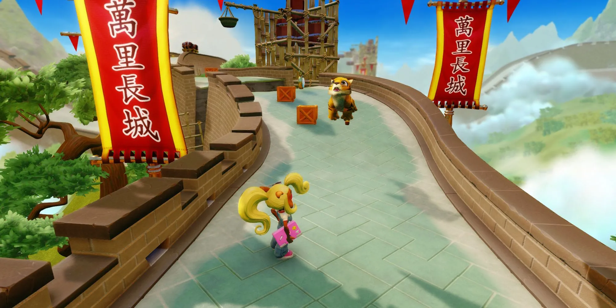 Coco Bandicoot cưỡi hổ Pura vượt Vạn Lý Trường Thành trong màn Orient Express