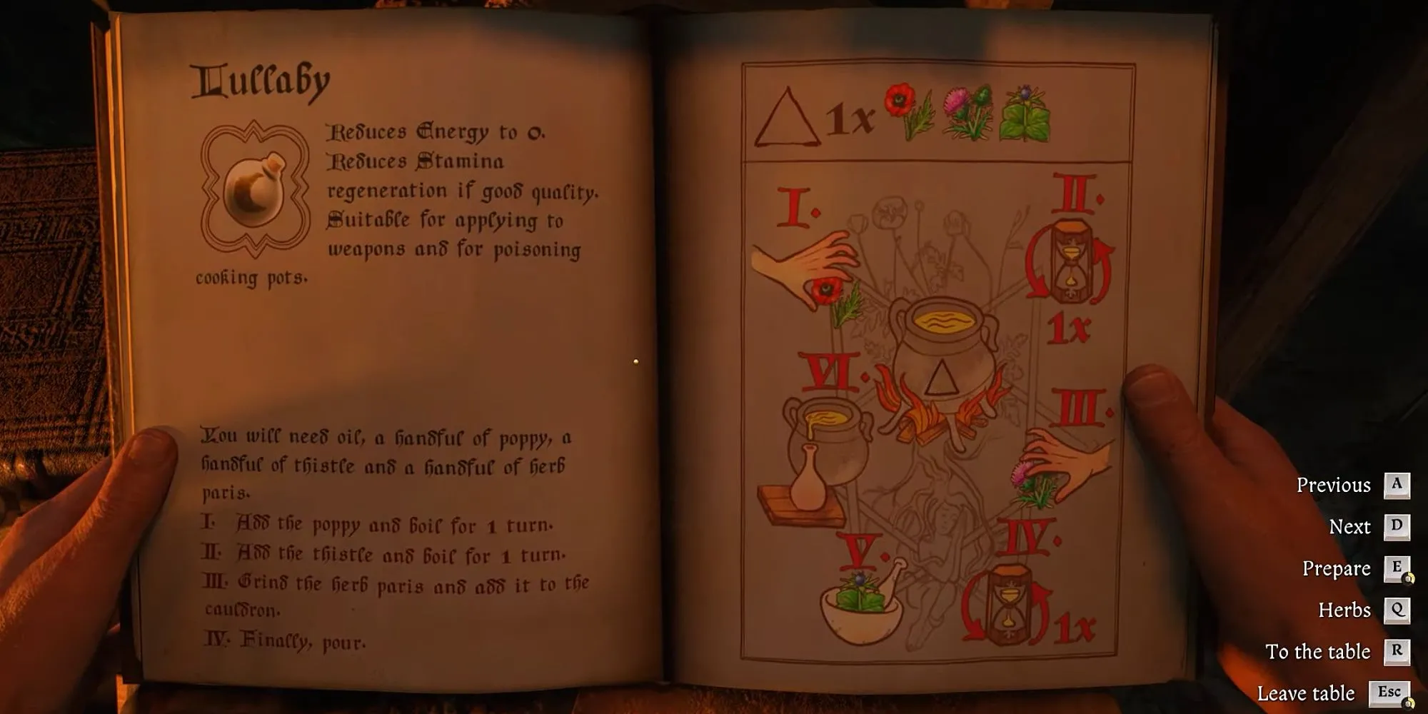 Công thức chế tạo Lullaby Potion trong Kingdom Come Deliverance 2