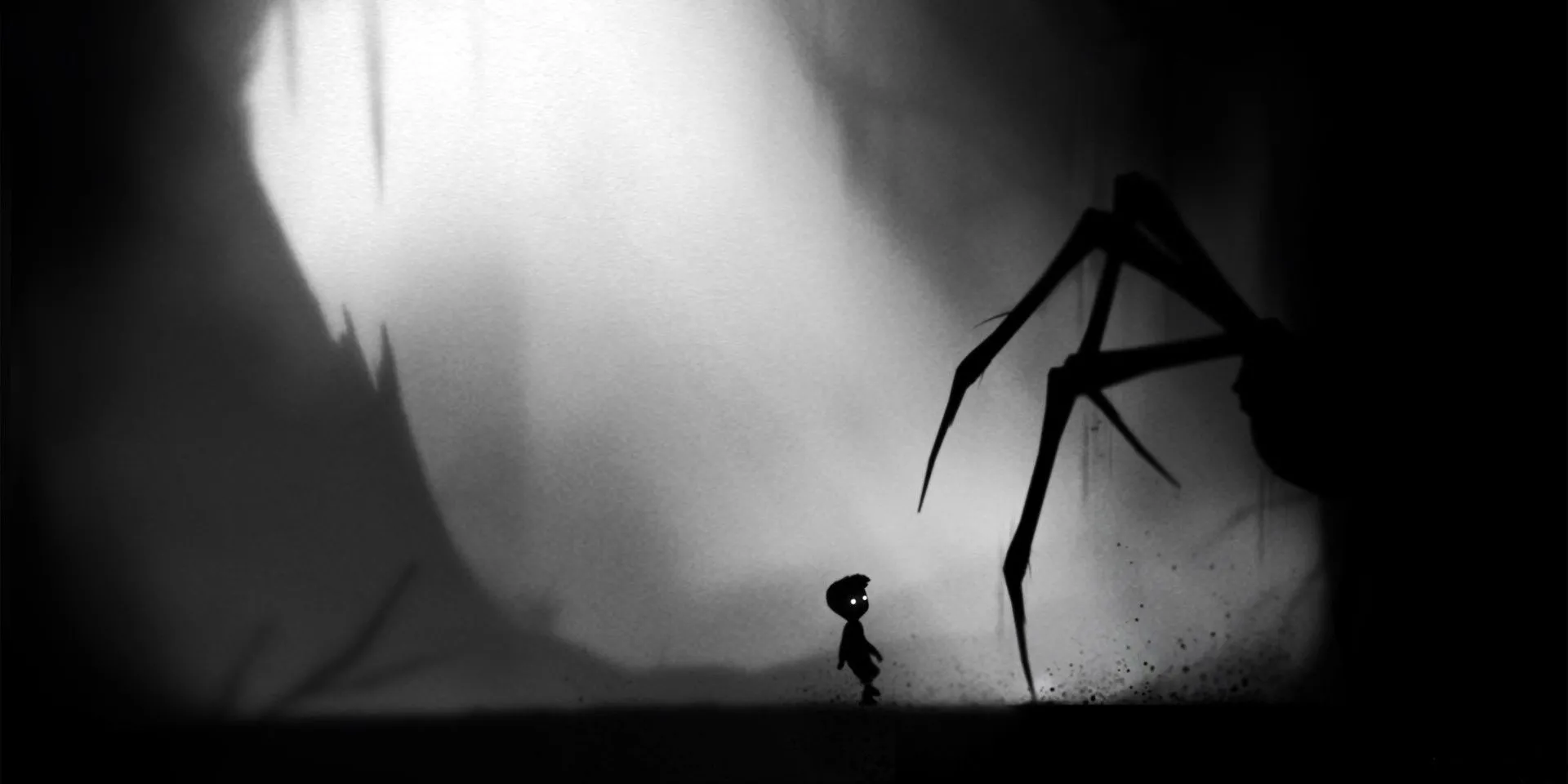 Cuộc chạm trán với nhện khổng lồ trong game Limbo