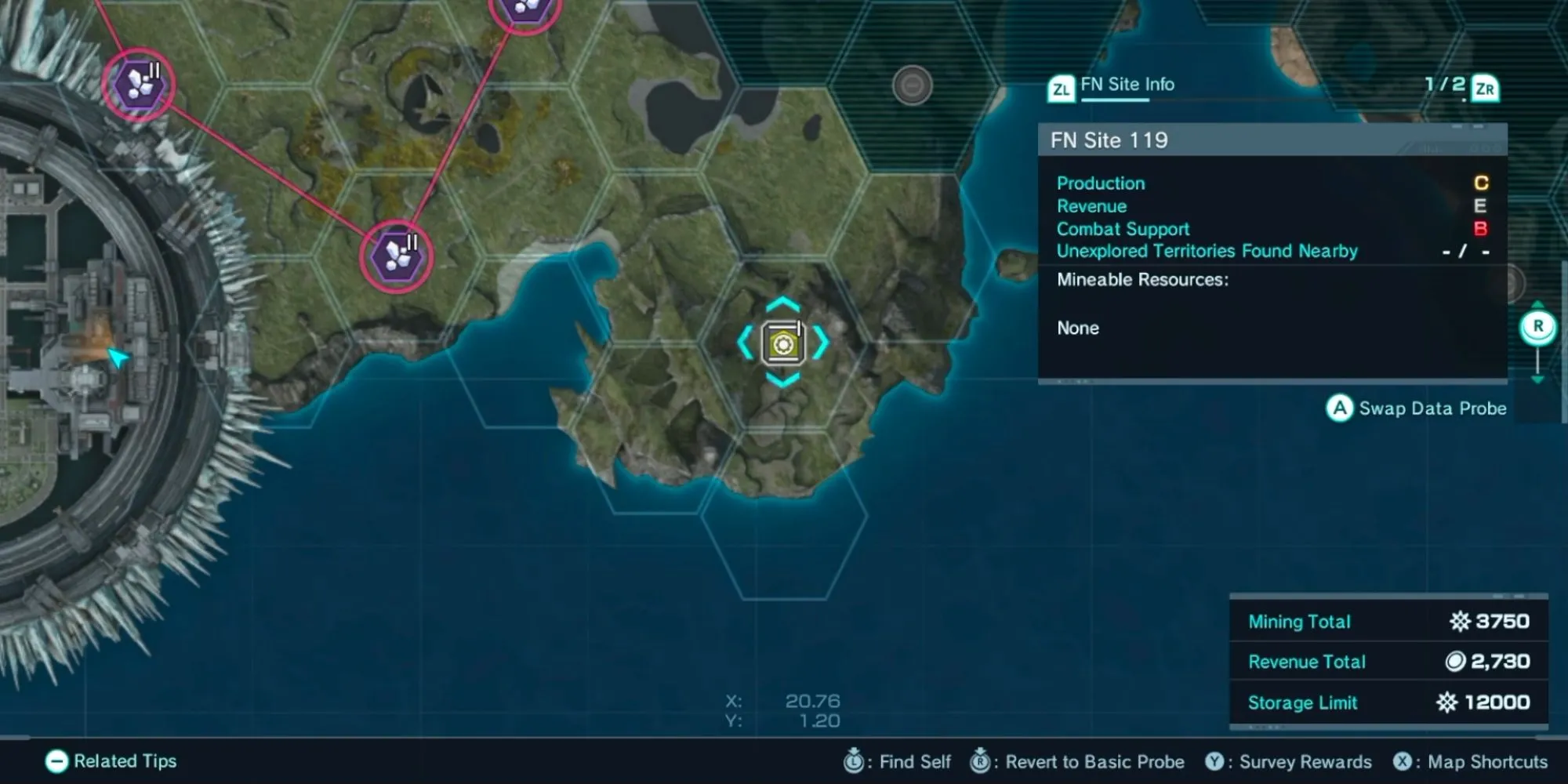 Đặt Storage Probe để tăng giới hạn lưu trữ Miranium trong Xenoblade Chronicles X.