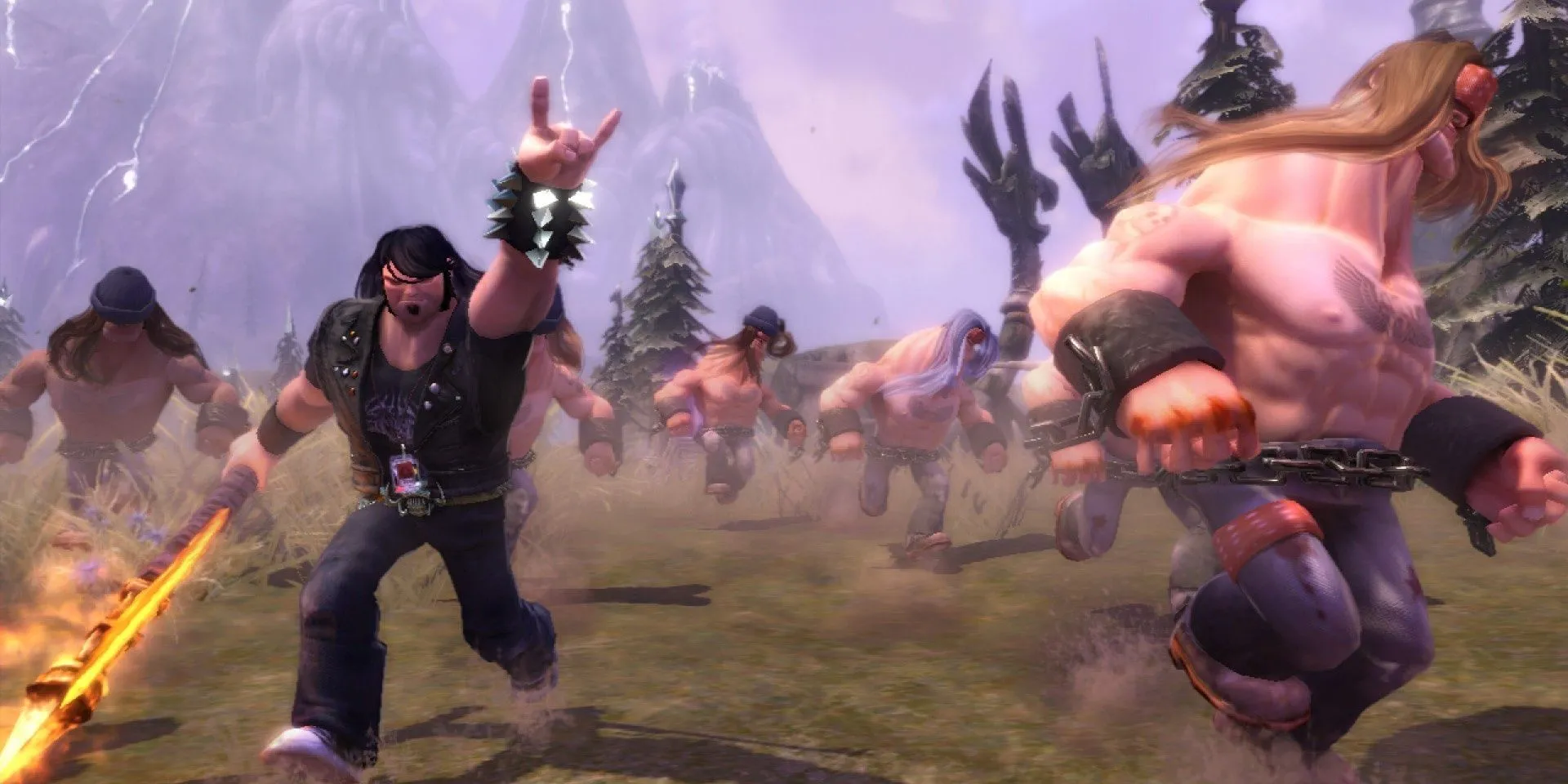 Eddie dẫn dắt đội quân Headbangers trong game chiến thuật rock Brutal Legend