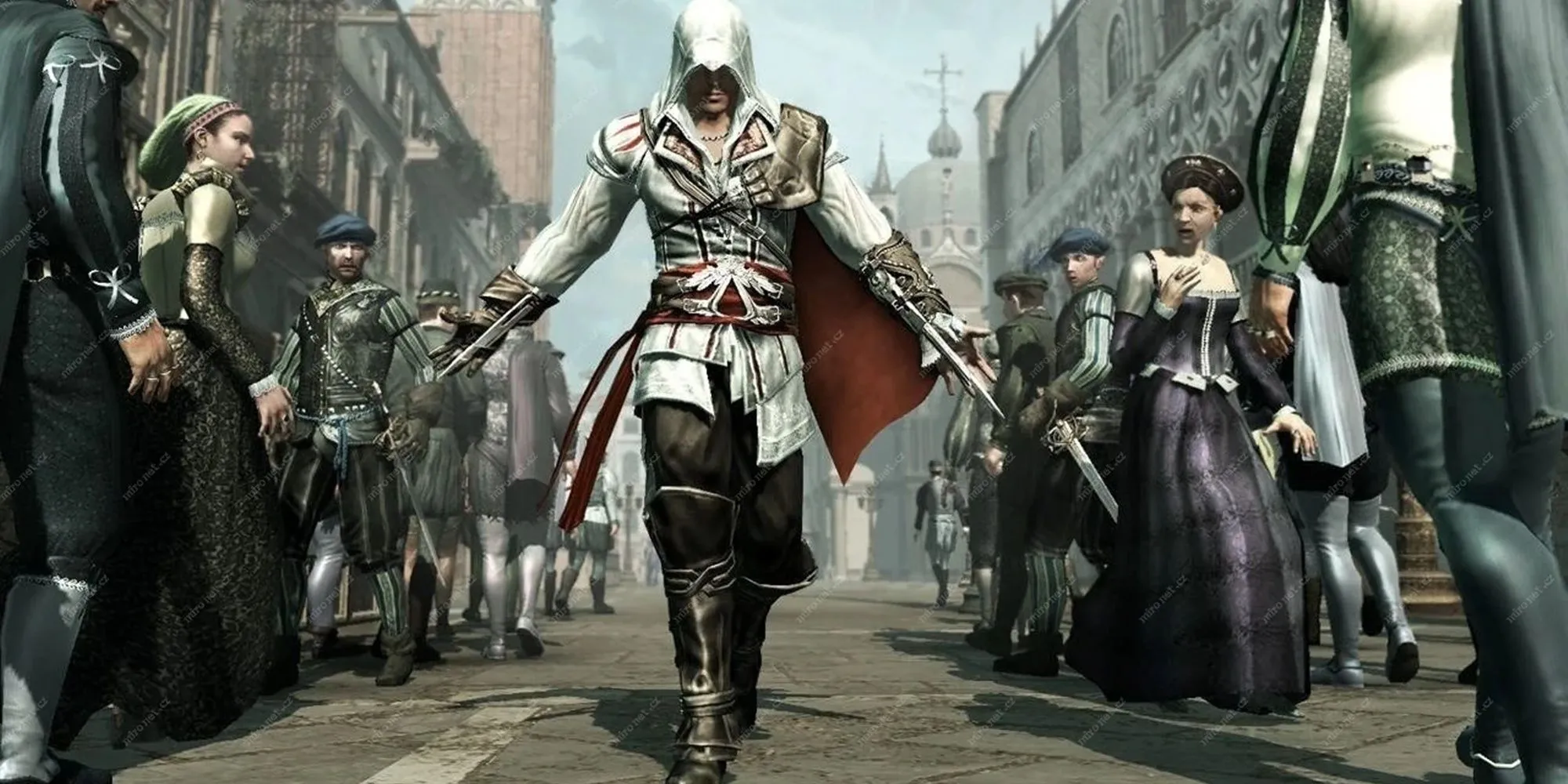 Ezio Auditore khoe Lưỡi Dao Ẩn (Hidden Blade) trong Assassin's Creed 2