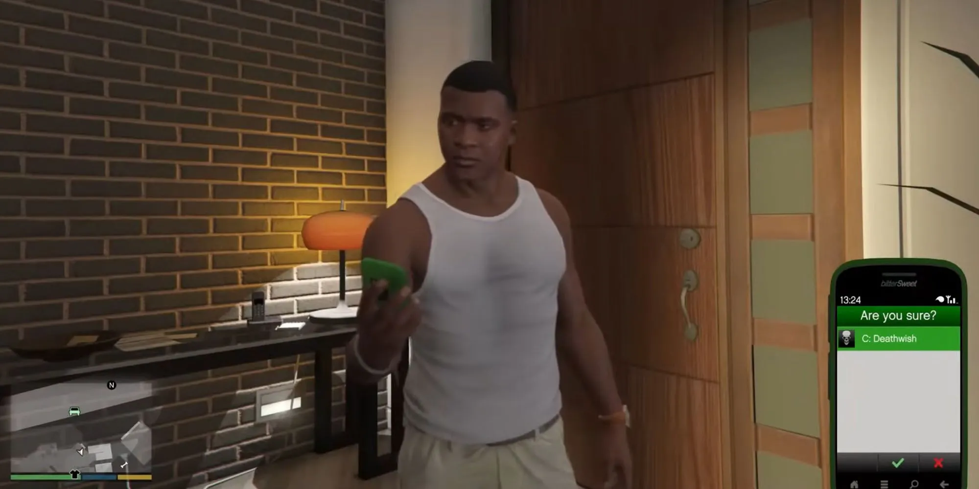 Franklin, Michael và Trevor đứng cùng nhau sau khi vượt qua mọi kẻ thù trong kết thúc The Third Way của GTA V