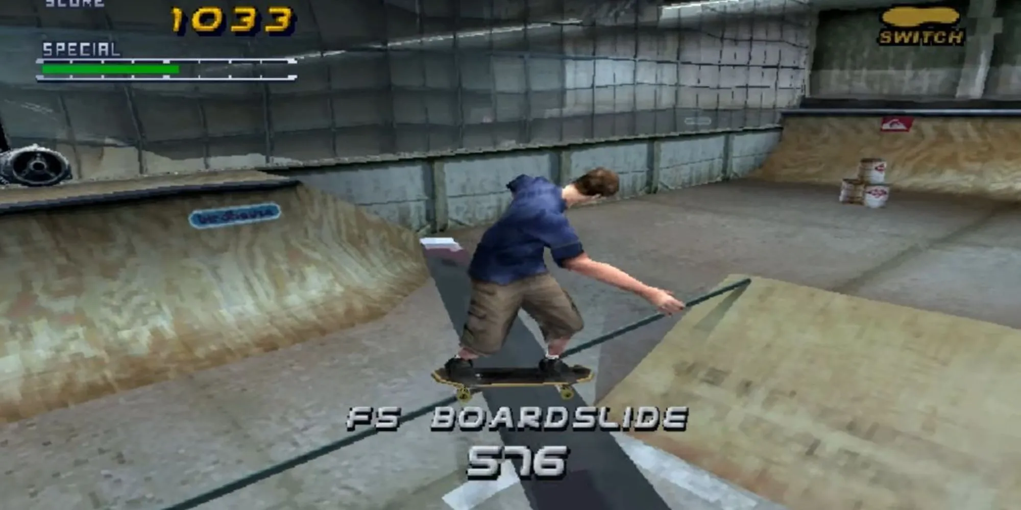 Gameplay màn Hangar trong THPS2