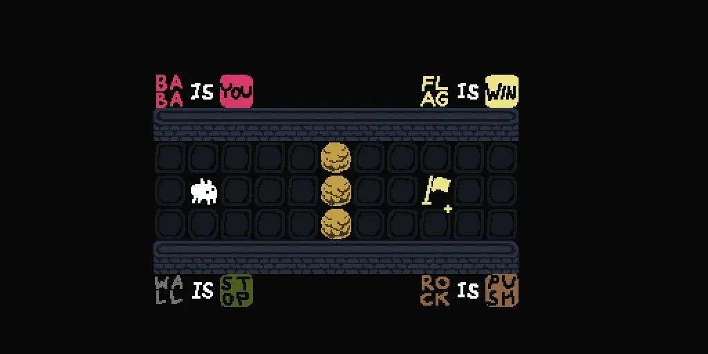 Giao diện game giải đố Baba is You trên nền tảng di động