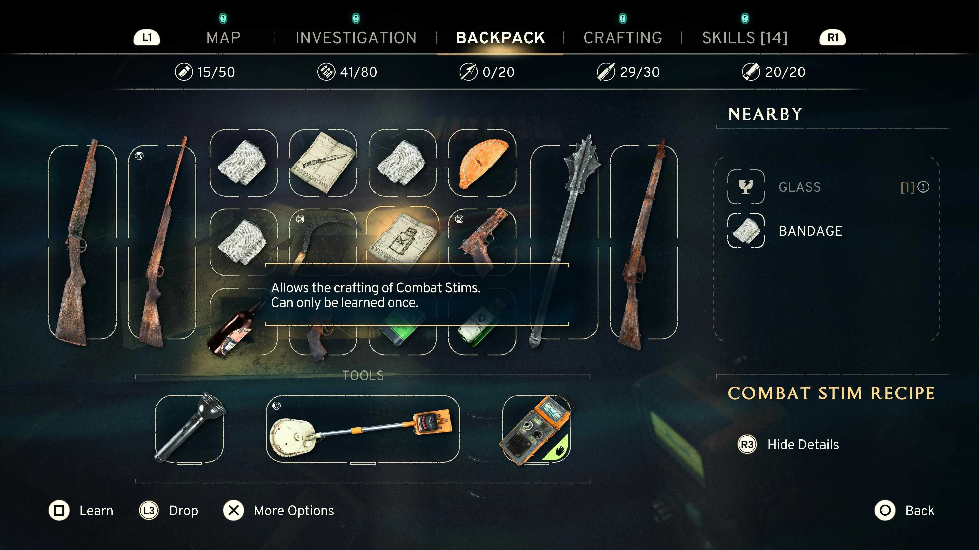 Giao diện menu game Atomfall không dừng thời gian