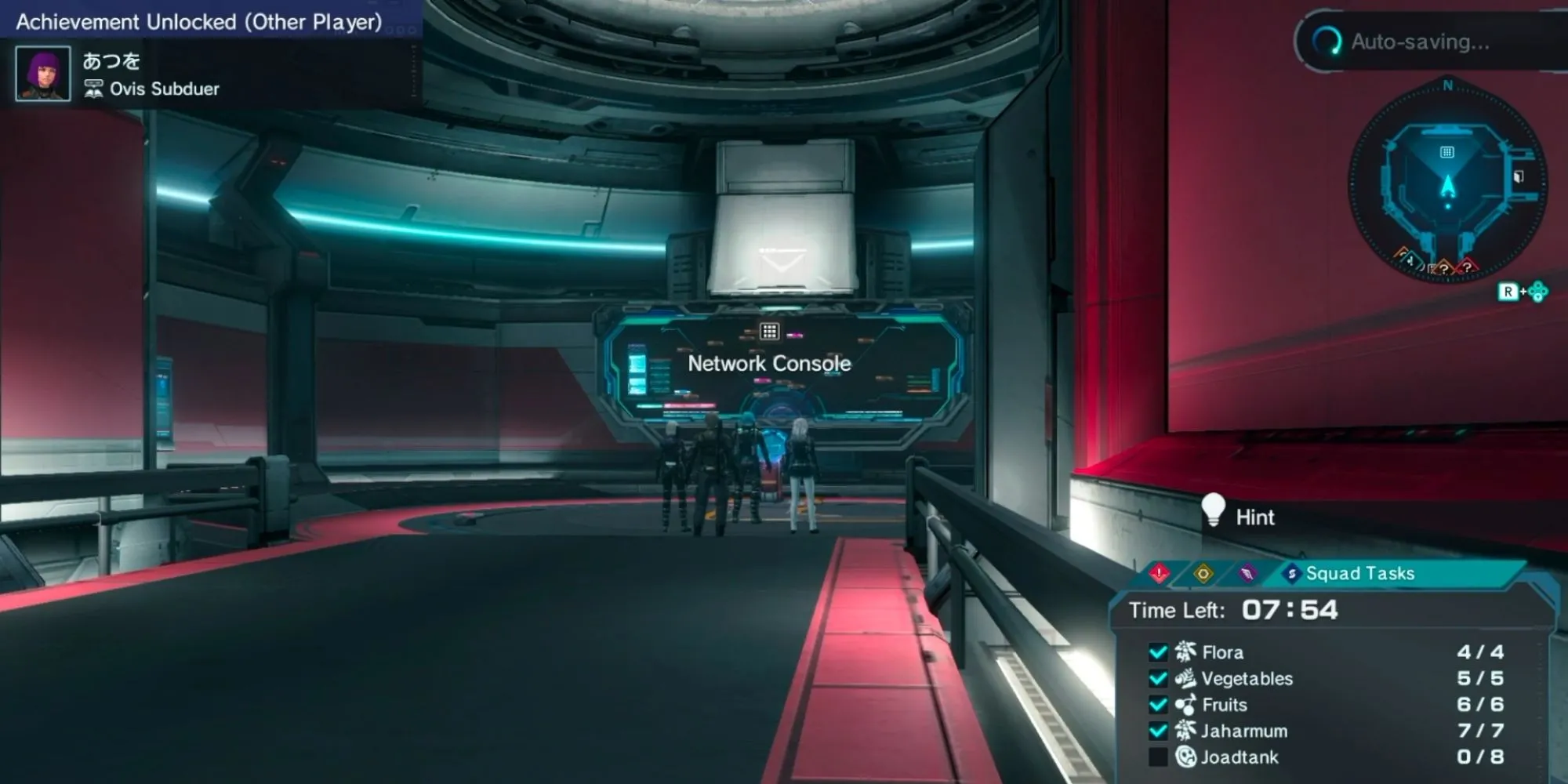 Giao diện Online Squad trong Xenoblade Chronicles X DE nơi game thủ có thể làm nhiệm vụ cùng nhau.
