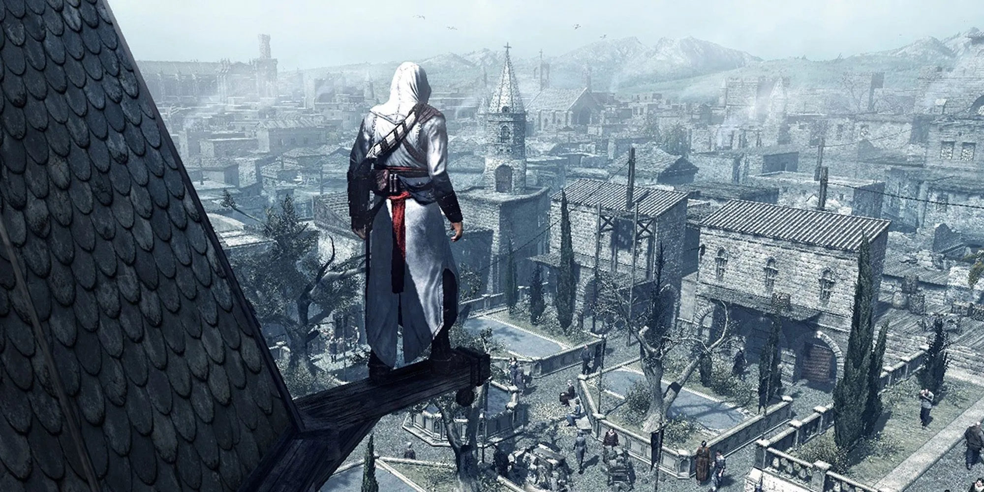 Góc nhìn từ trên mái nhà cao trong Assassin's Creed bản gốc