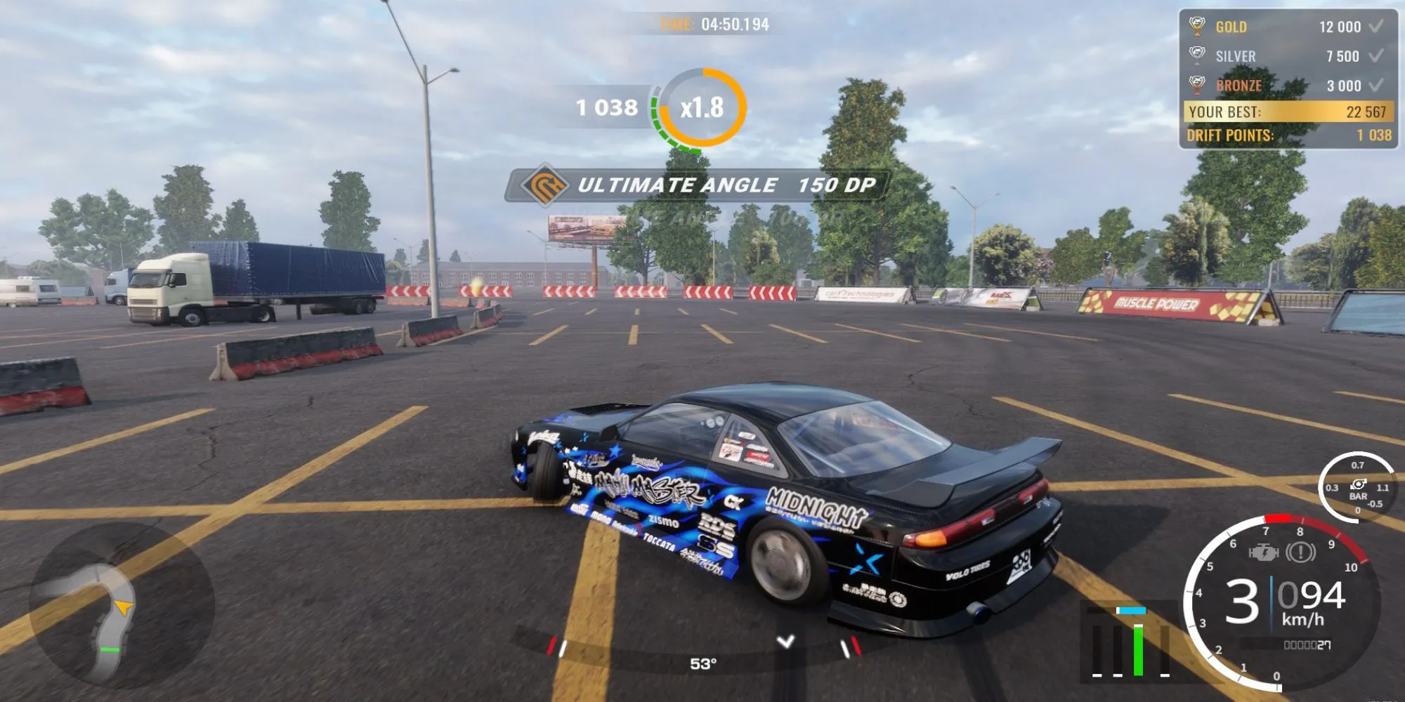 Hai chiếc xe đang thực hiện kỹ thuật drift song song trong CarX Drift Racing Online