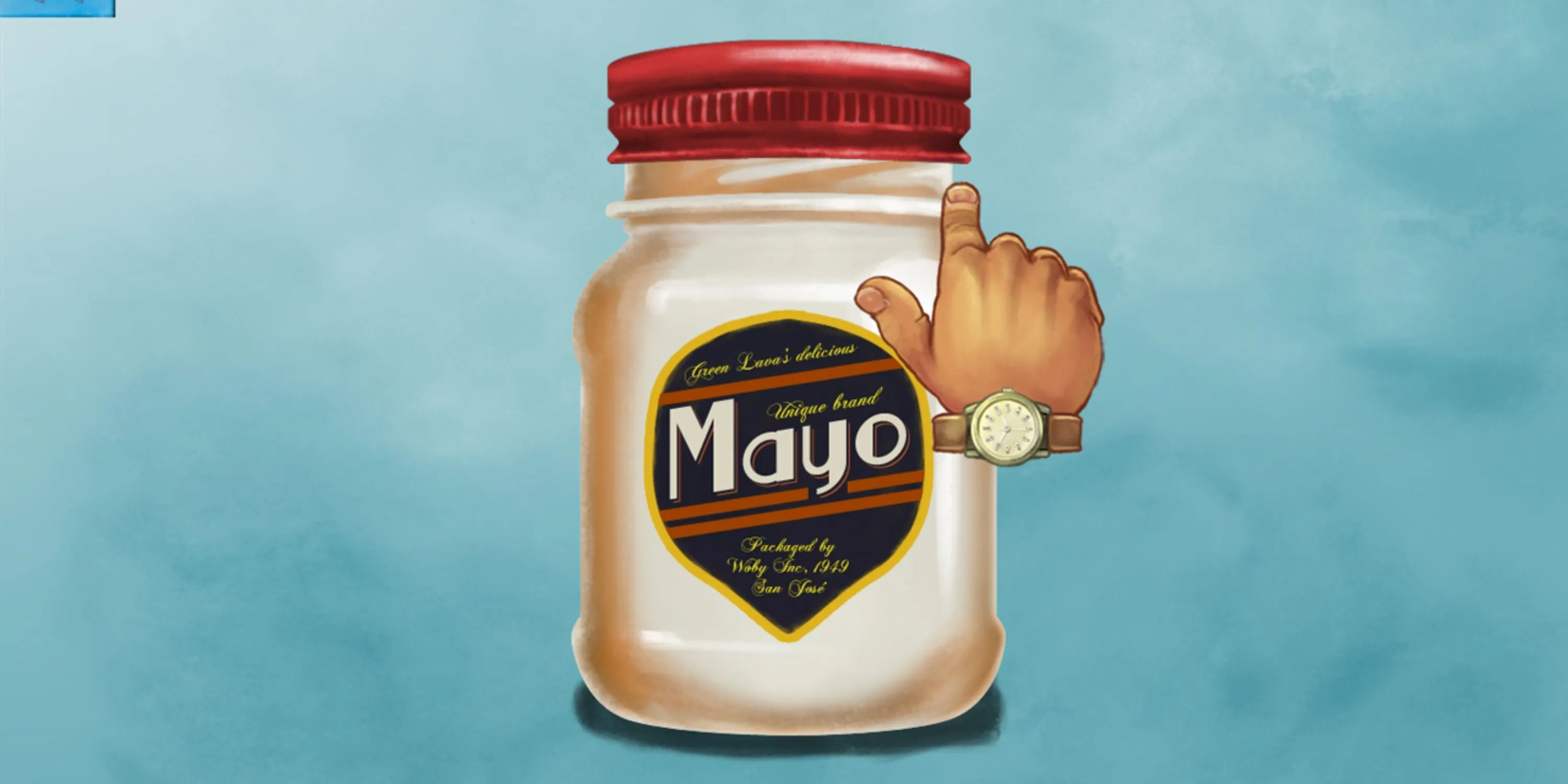 Hành động chạm vào hũ mayonnaise trong game My Name Is Mayo