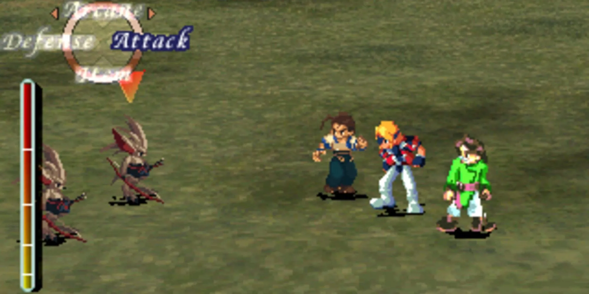 Hình ảnh chiếc Gear (robot khổng lồ) chiến đấu trong game JRPG Xenogears trên PS1