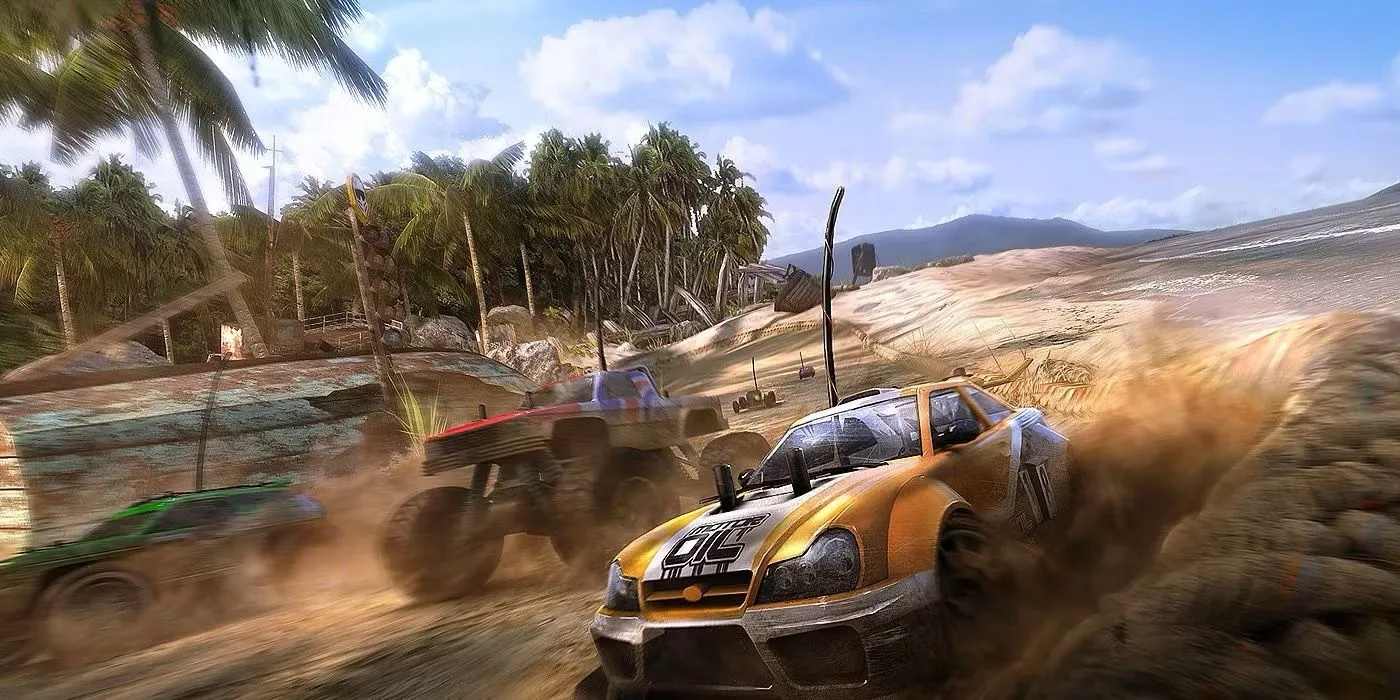 Hình ảnh đường đua đầy bùn đất của game Motorstorm