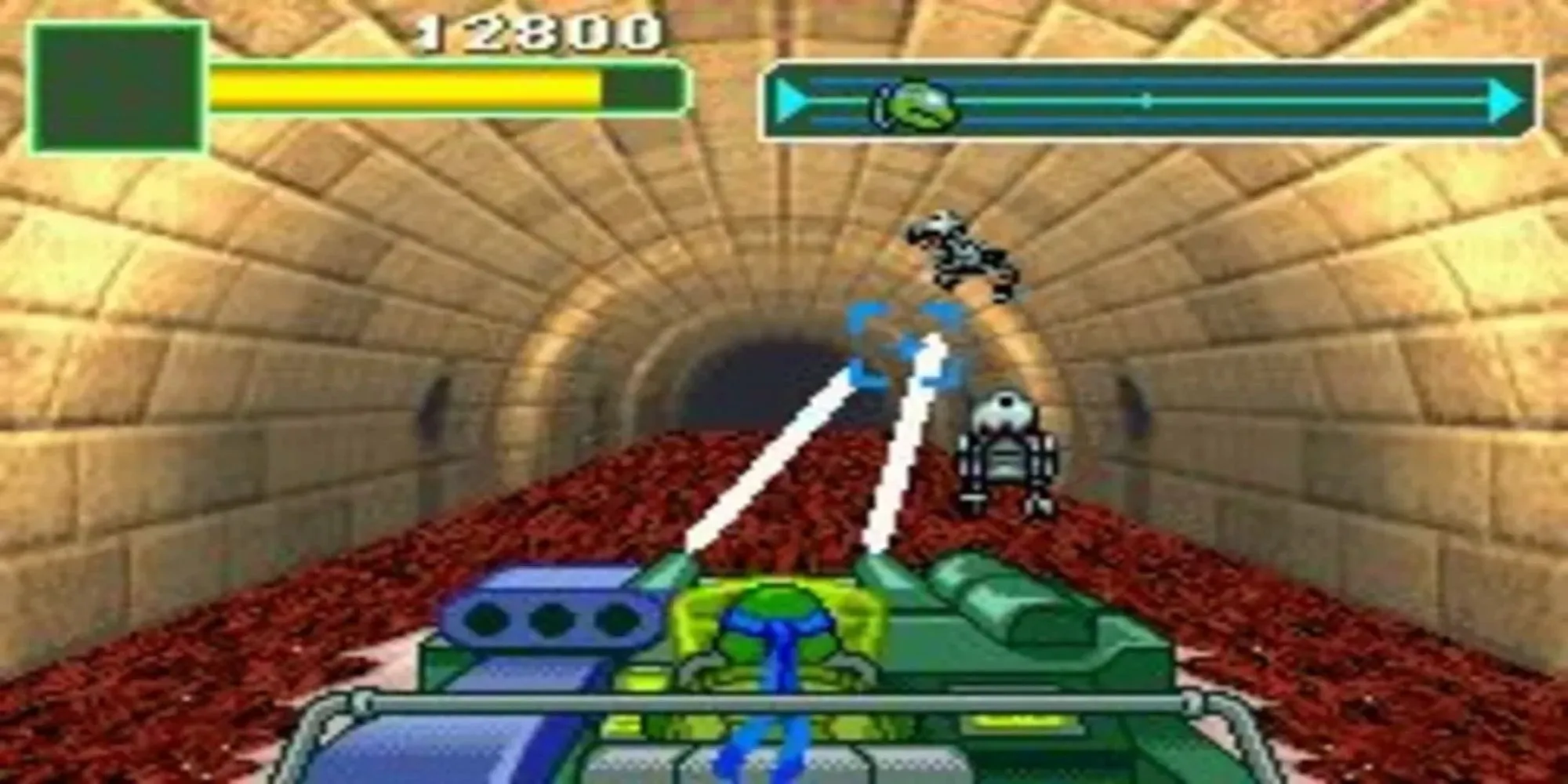 Hình ảnh gameplay 2D của game Ninja Rùa trên Game Boy Advance