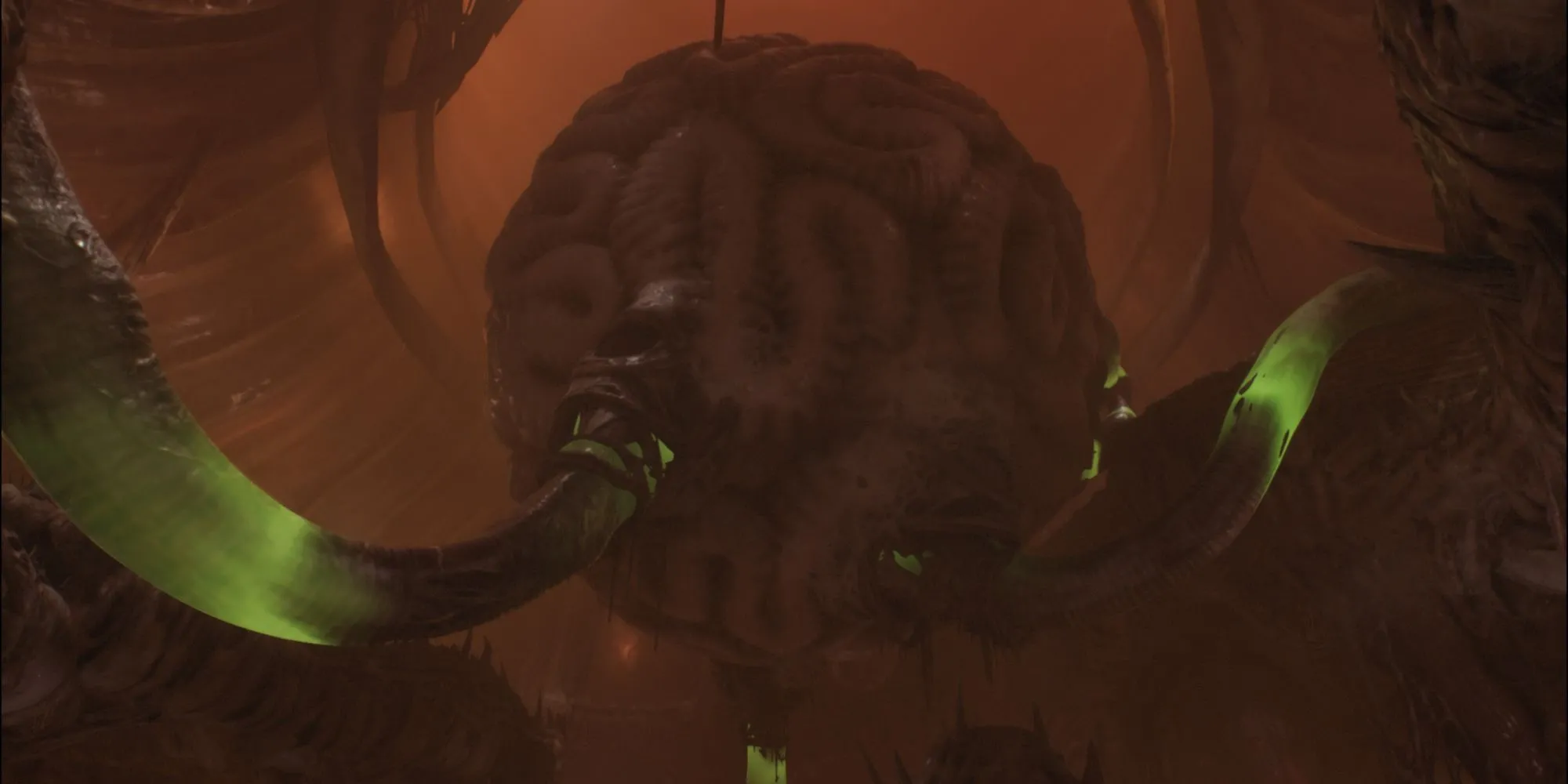 Hình ảnh một sinh vật khổng lồ với các chi tua tủa giống bạch tuộc trong Doom The Dark Ages