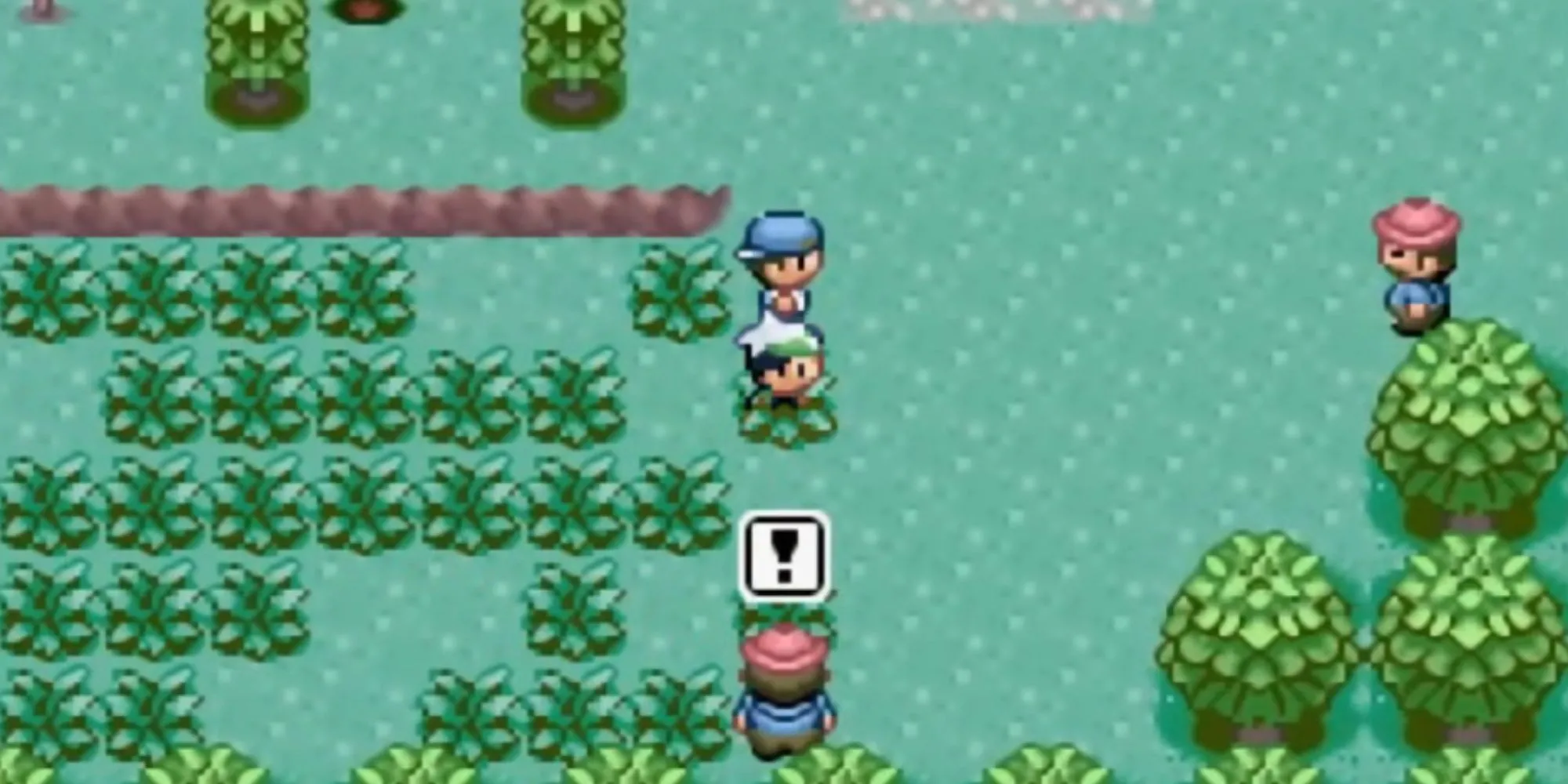 Hình ảnh người chơi đang tương tác với Trainer trong game Pokemon Emerald