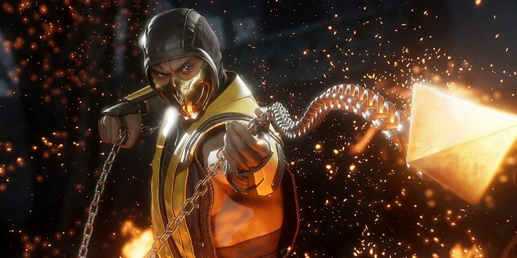 Hình ảnh Scorpion tung chiêu &quot;Get Over Here!&quot;, khoảnh khắc biểu tượng trong series game đối kháng Mortal Kombat