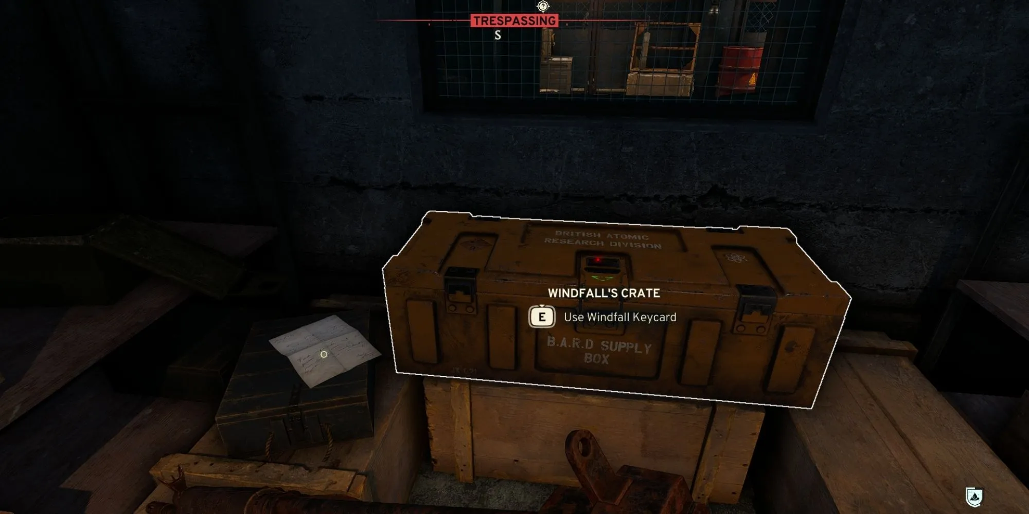 Hòm đồ của Windfall (Windfall's Crate) trong Atomfall, nơi người chơi tìm thấy Signal Redirector.