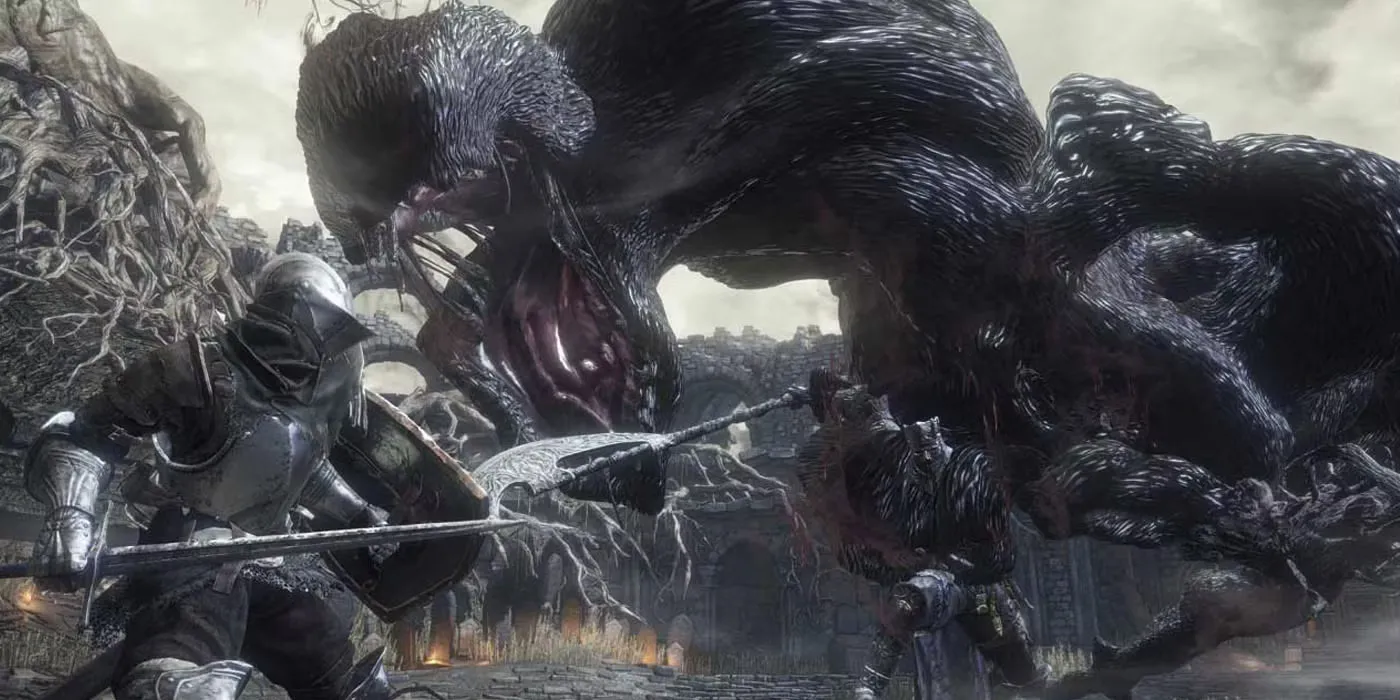 Iudex Gundyr trong Dark Souls 3 chuẩn bị tấn công người chơi