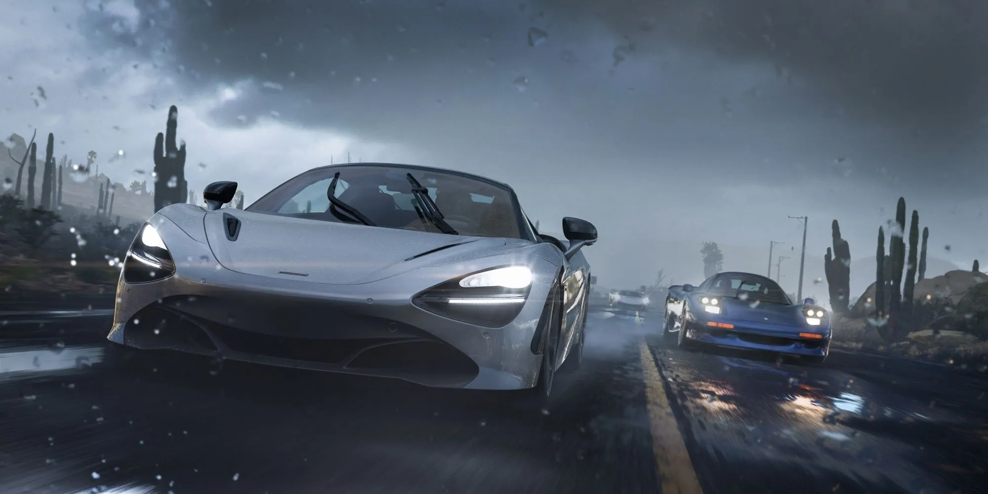 Khung cảnh cơn bão ấn tượng trong Forza Horizon 5, tựa game đua xe thế giới mở sắp có mặt trên PS5.