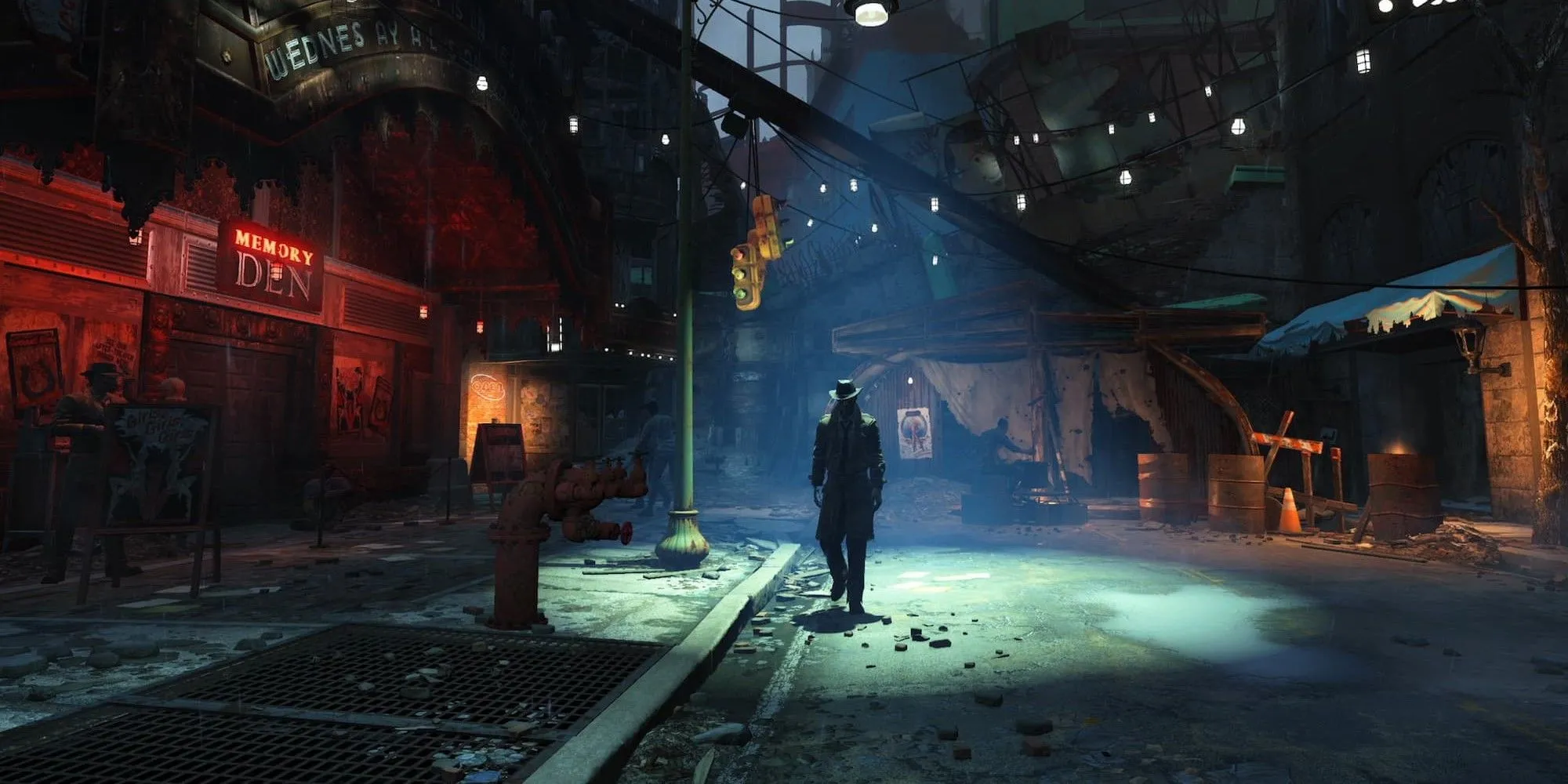 Khung cảnh đường phố hoang tàn trong thế giới hậu tận thế của Fallout 4