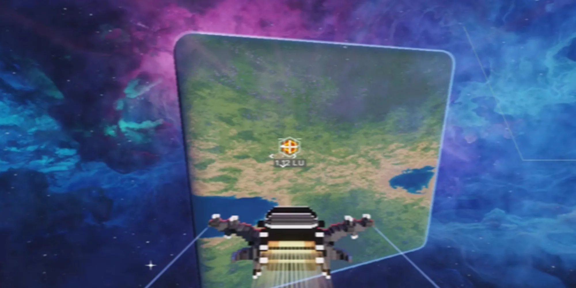 Khung cảnh hành tinh lập phương từ không gian trong game Cubic Odyssey