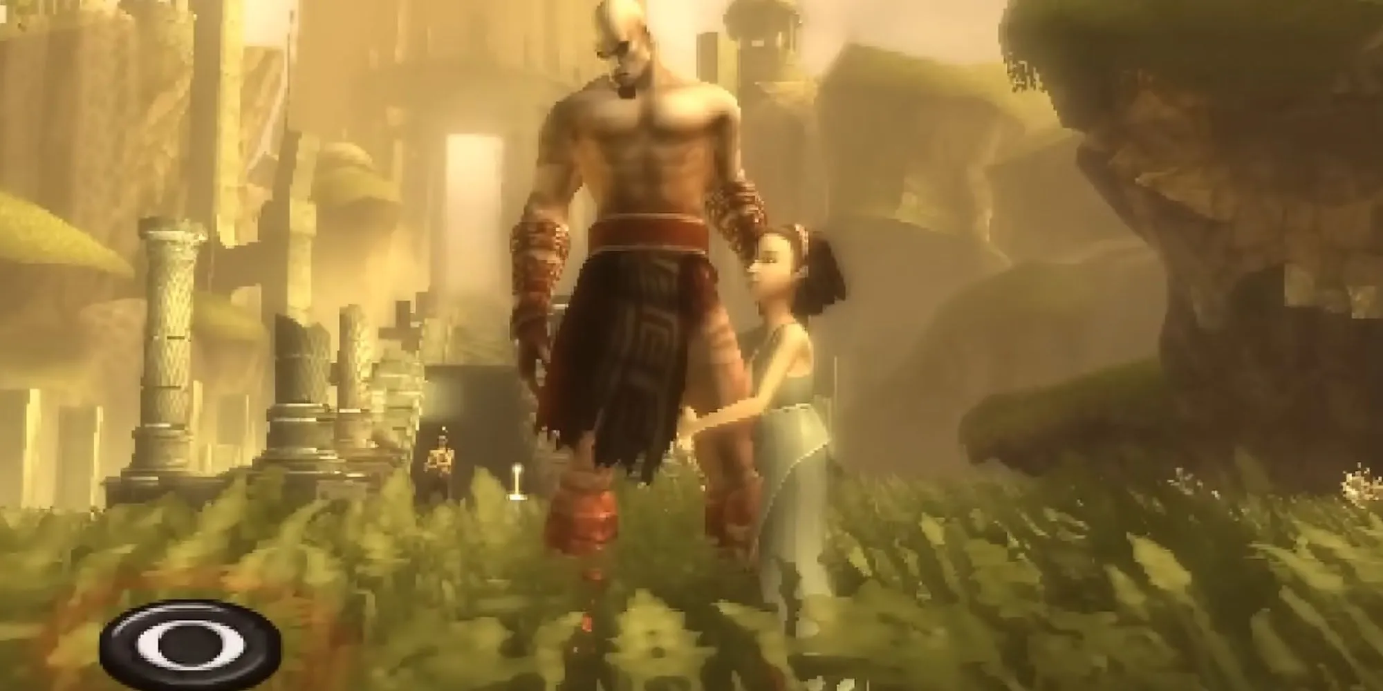Kratos trên bìa game God of War: Chains of Olympus cho PSP