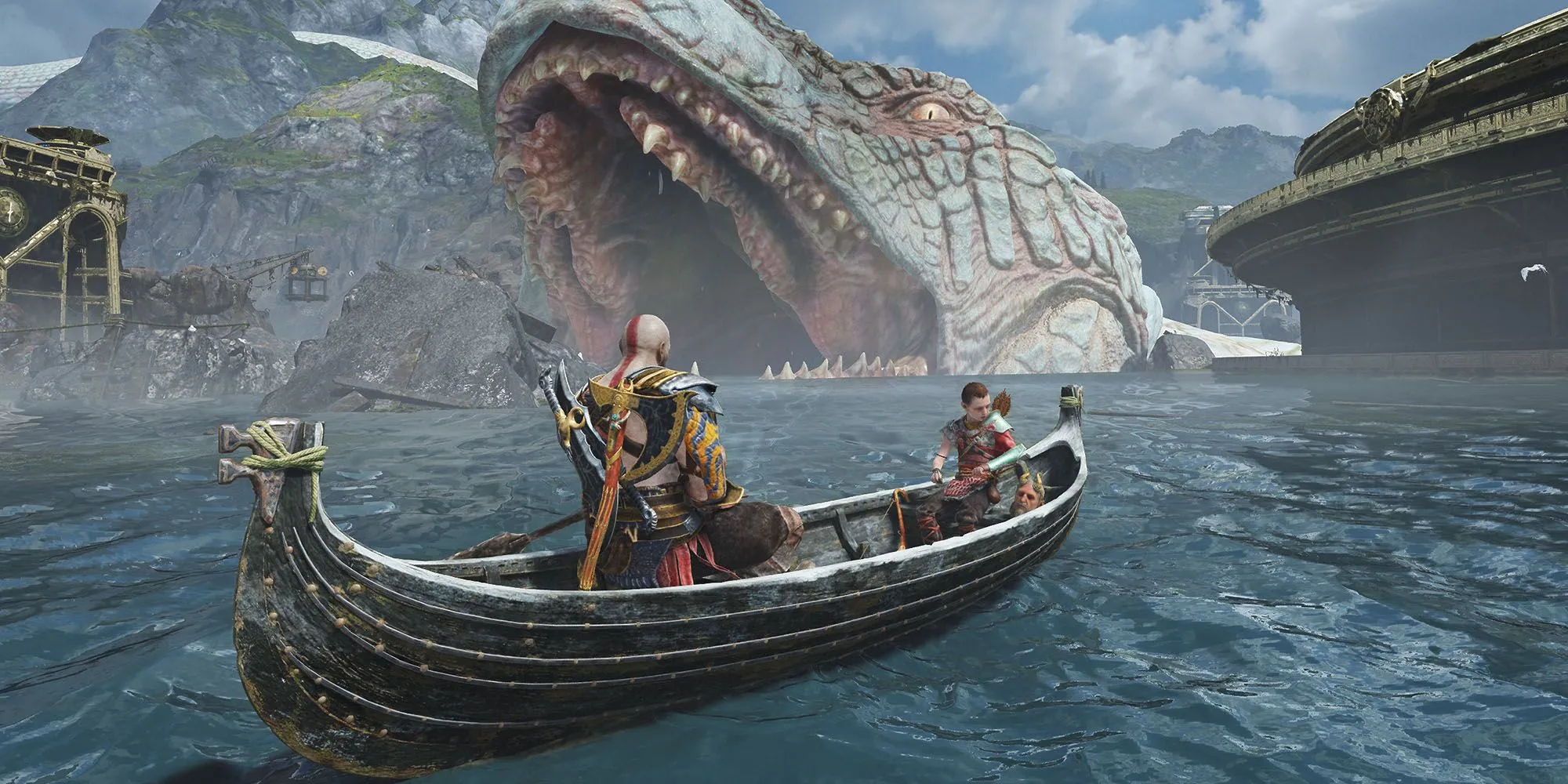 Kratos và Atreus trong God of War 2018 trên PS4, PS5 và PC