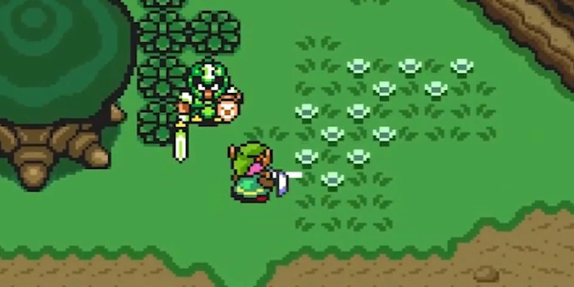 Link chiến đấu với lính gác trong The Legend of Zelda: A Link to the Past