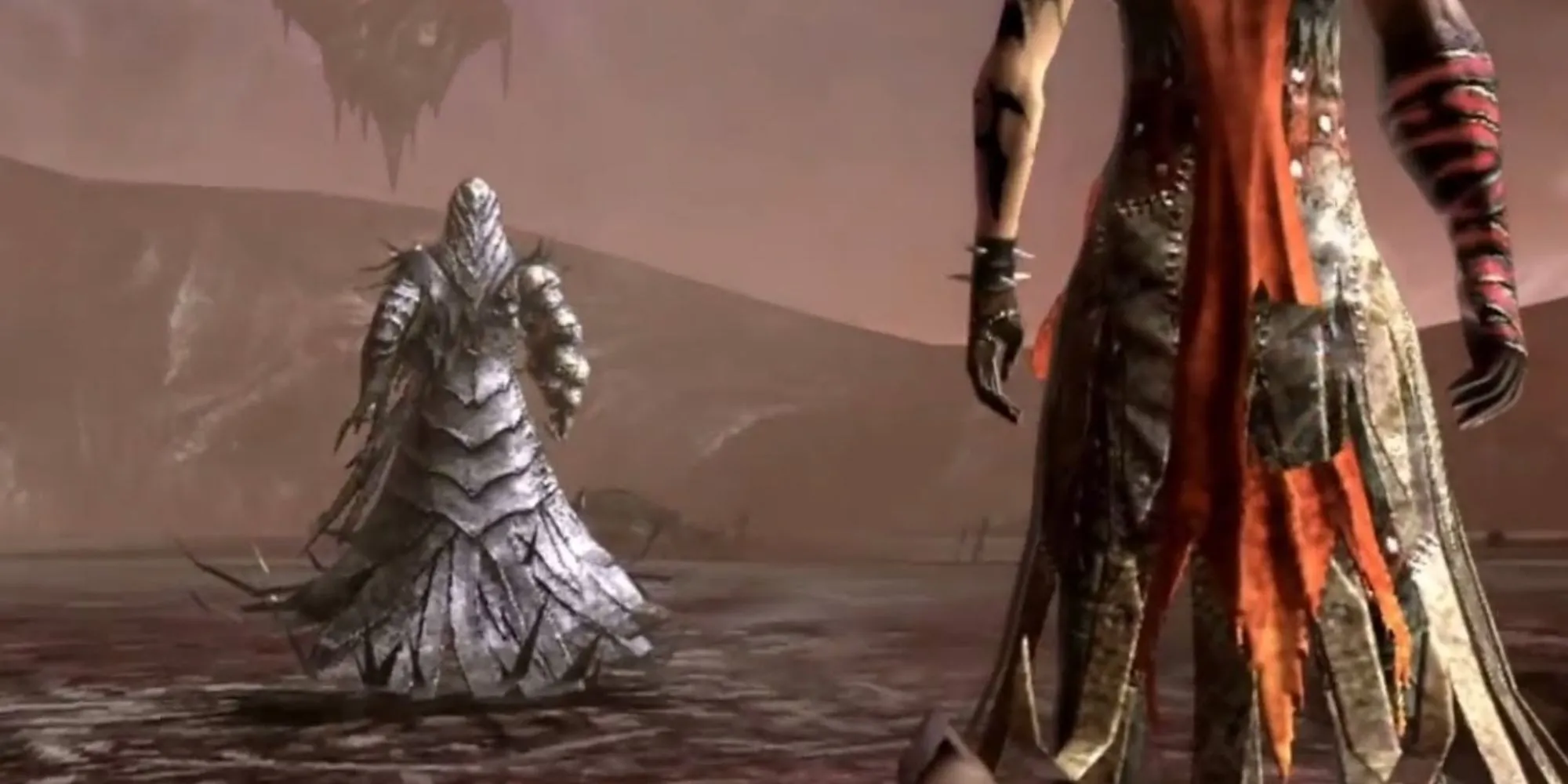 Magusar, trùm cuối trong game Soul Sacrifice trên PS Vita, trong một cảnh đấu boss kịch tính.