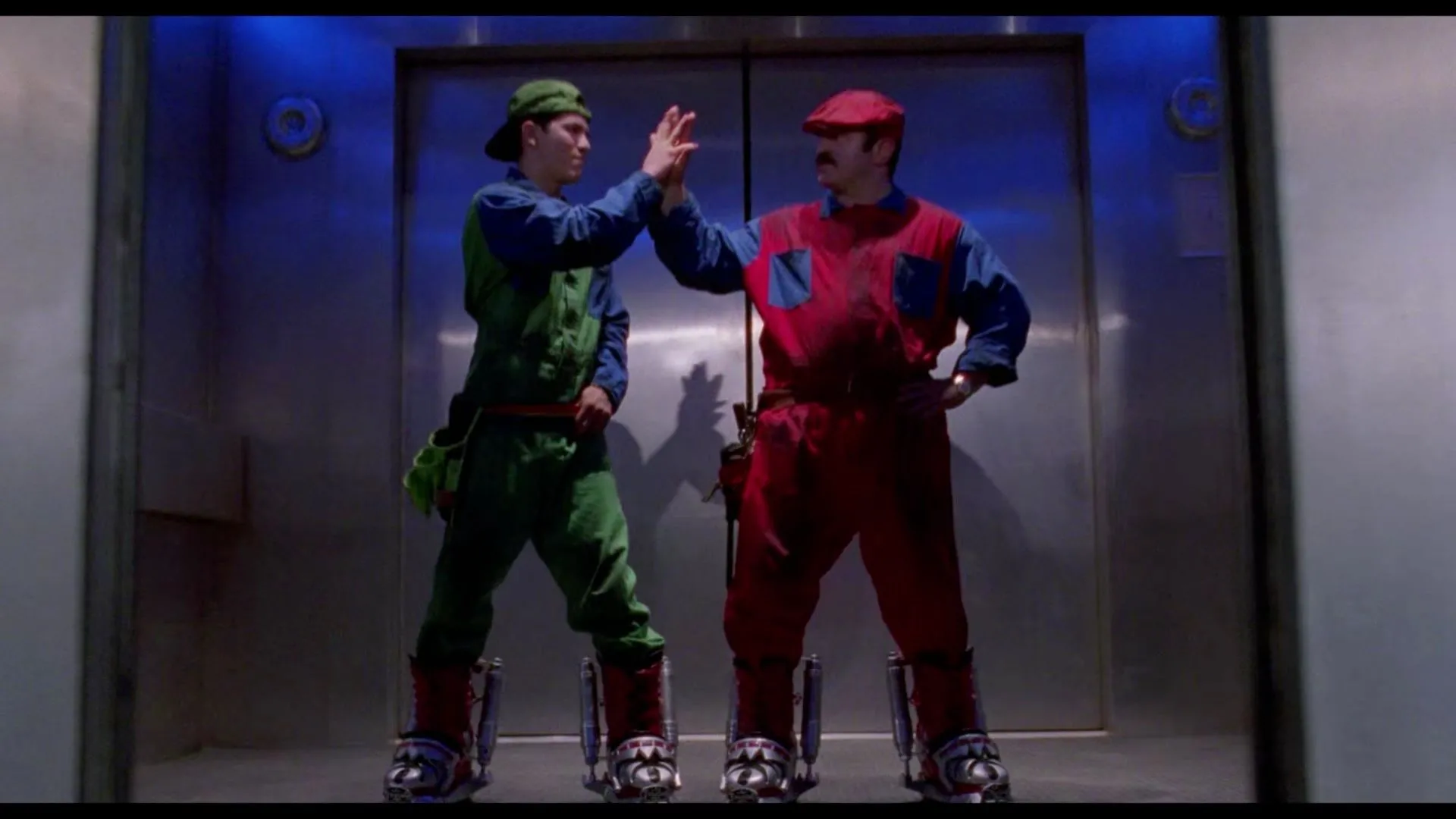 Mario trong tư thế nhảy, poster quảng bá cho bộ phim Super Mario Bros. Movie