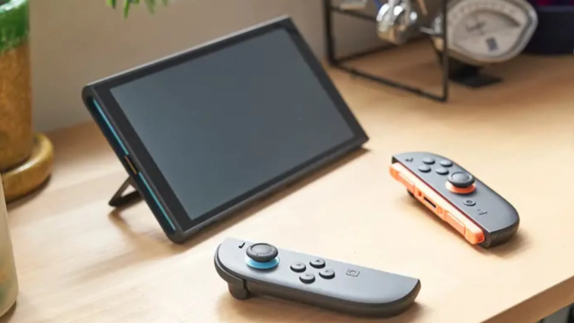 Máy Nintendo Switch 2 ở chế độ cầm tay (handheld mode).