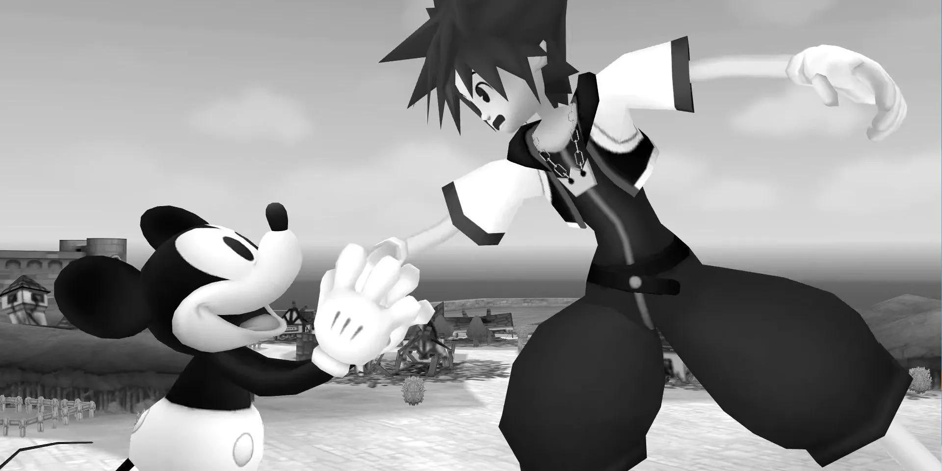 Mickey Mouse trong phong cách hoạt hình cổ điển của Kingdom Hearts 2
