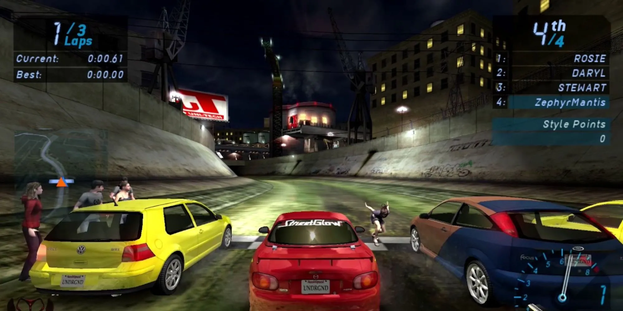Một cuộc đua trong game Need For Speed Underground trên PS2